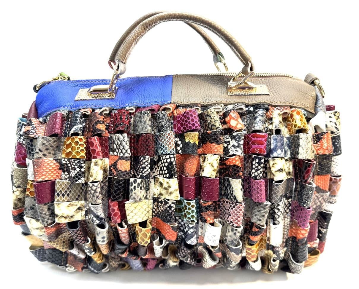Borsa donna in vera pelle ARIANNA DINI mod. CLARA, MULTICOLORE.