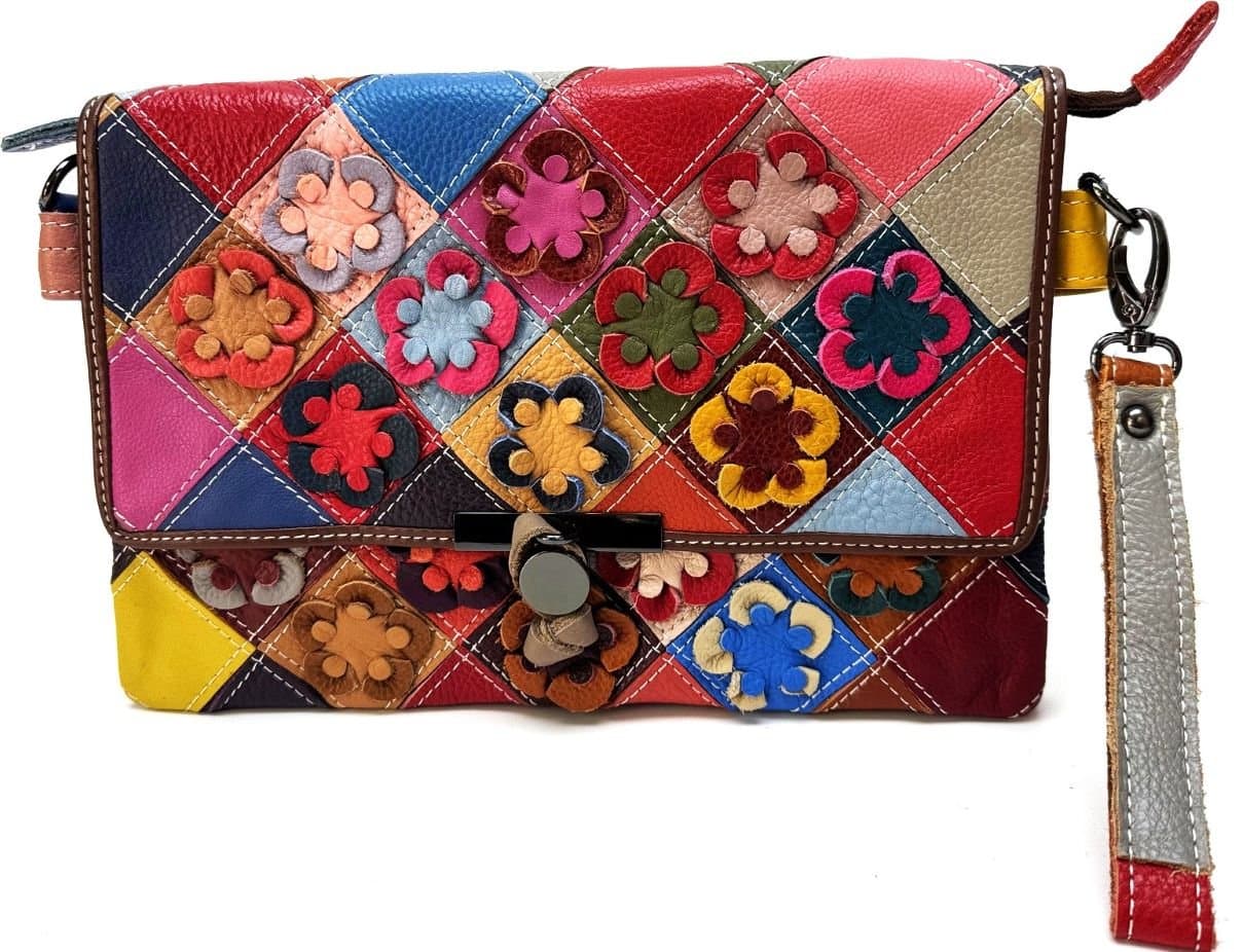Borsa donna in vera pelle ARIANNA DINI mod. CECILIA, MULTICOLORE. - P001224