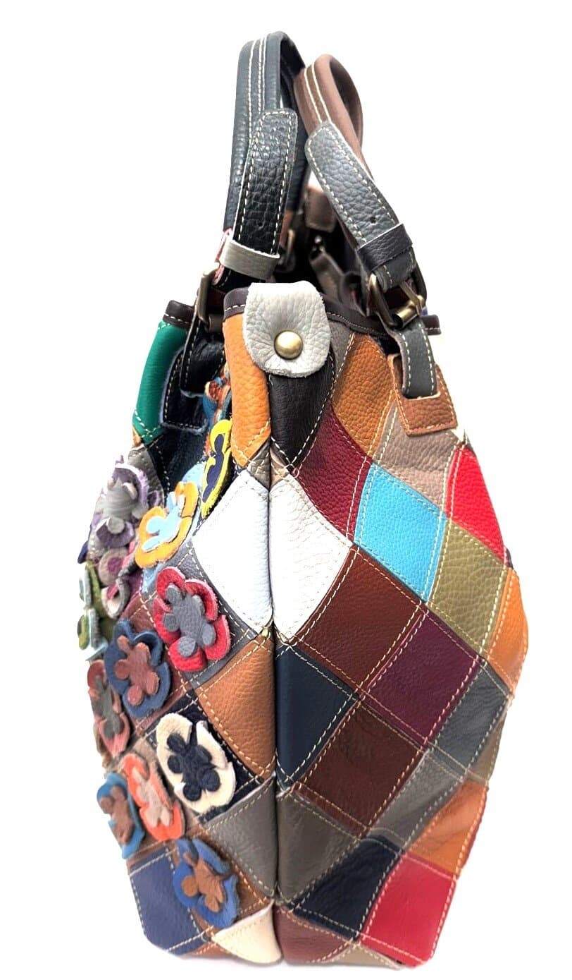 Borsa donna in vera pelle ARIANNA DINI mod. CHLOE, MULTICOLORE.