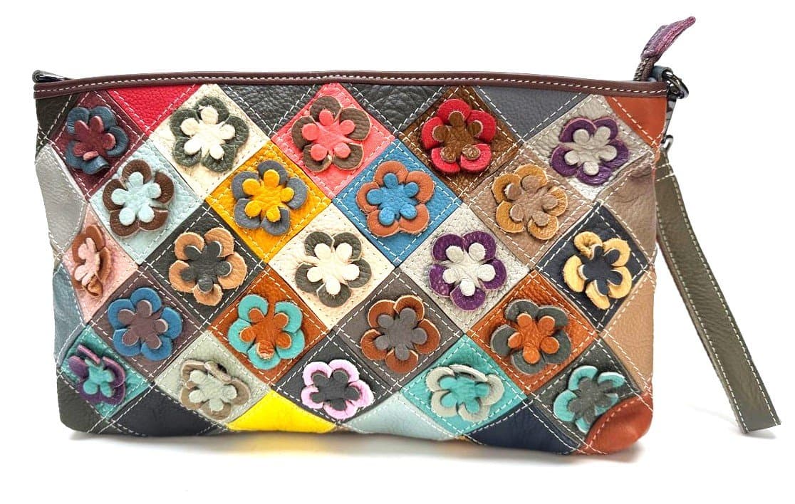 Borsa donna in vera pelle ARIANNA DINI mod. EDY MAXI intrecciato, MULTICOLORE / RANDOM