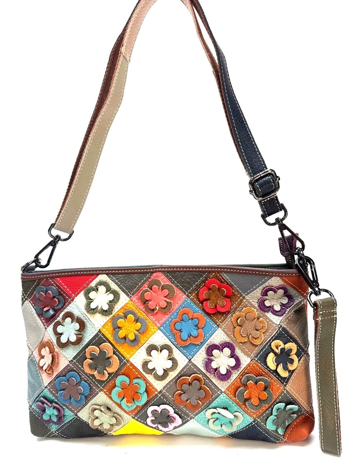 Borsa donna in vera pelle ARIANNA DINI mod. EDY MAXI intrecciato, MULTICOLORE / RANDOM - P005677