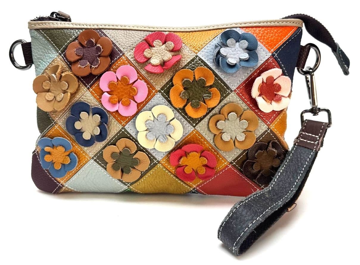 Borsa donna in vera pelle ARIANNA DINI mod. EDY/ MEDIA MULTICOLORE