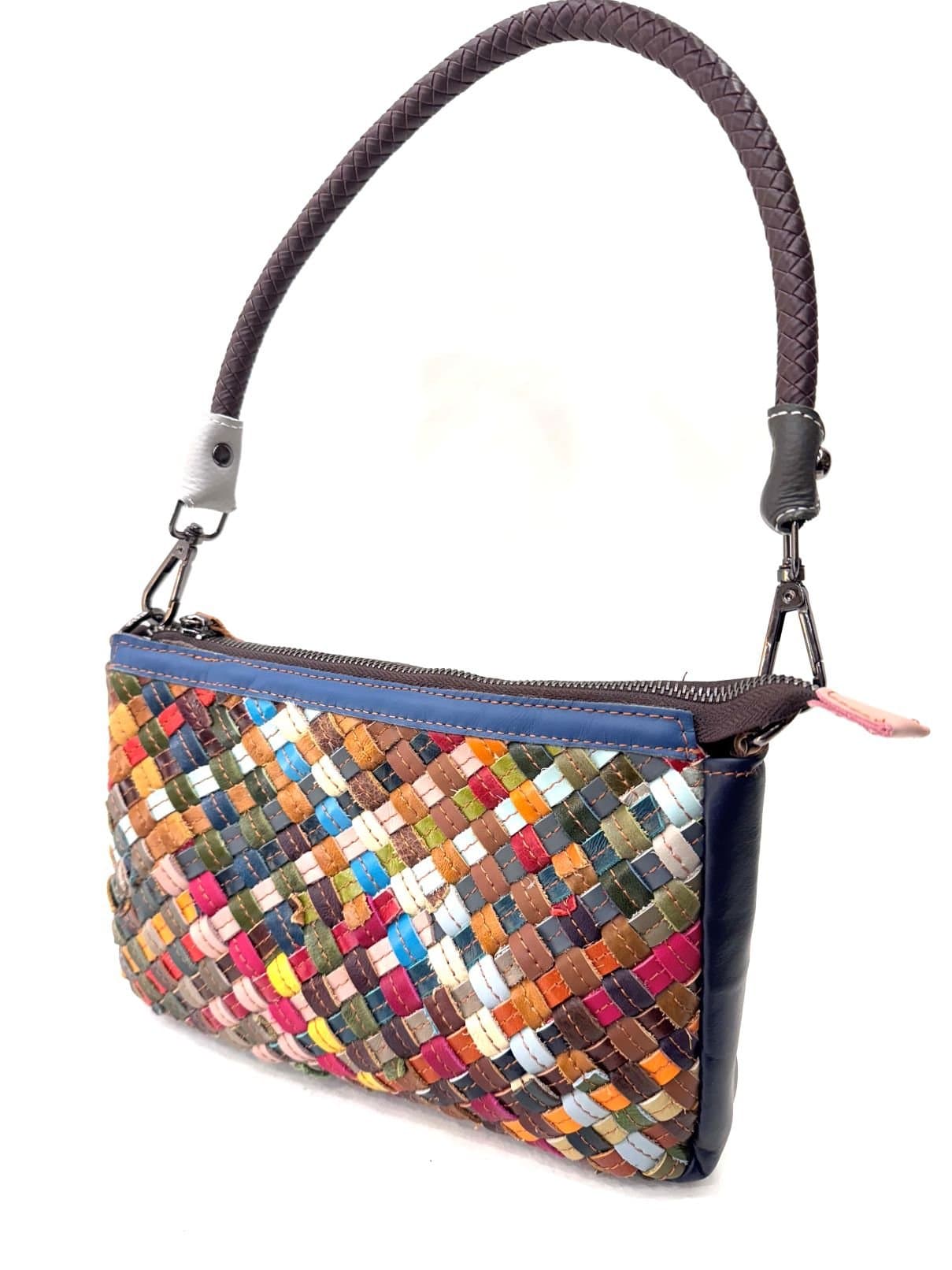 Borsa donna in vera pelle ARIANNA DINI mod. ELDA, MULTICOLORE RANDOM - INTRECCIO