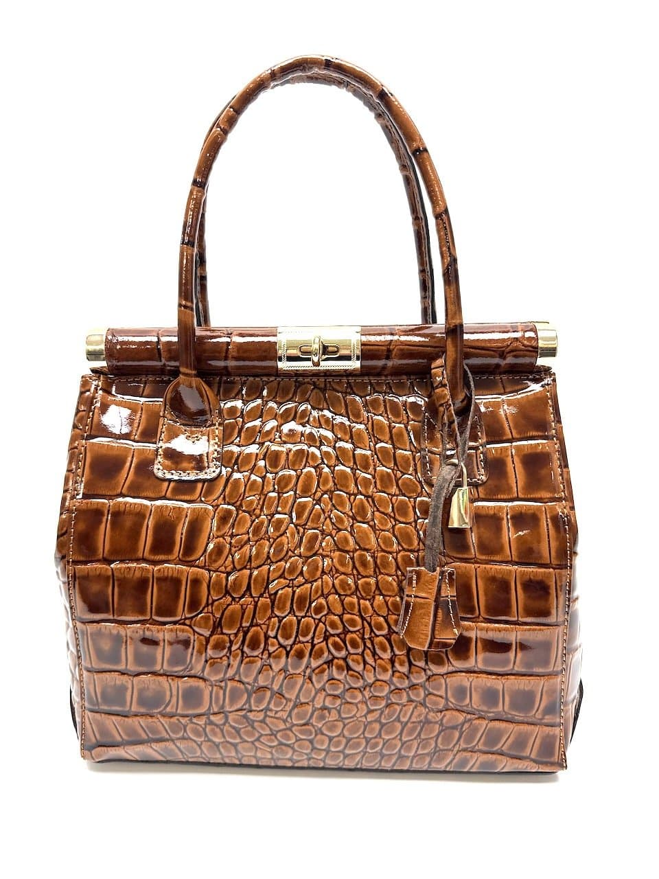 Borsa donna in vera pelle CHIAROSCURO mod. LEONA, colore MARRONE, Made in Italy