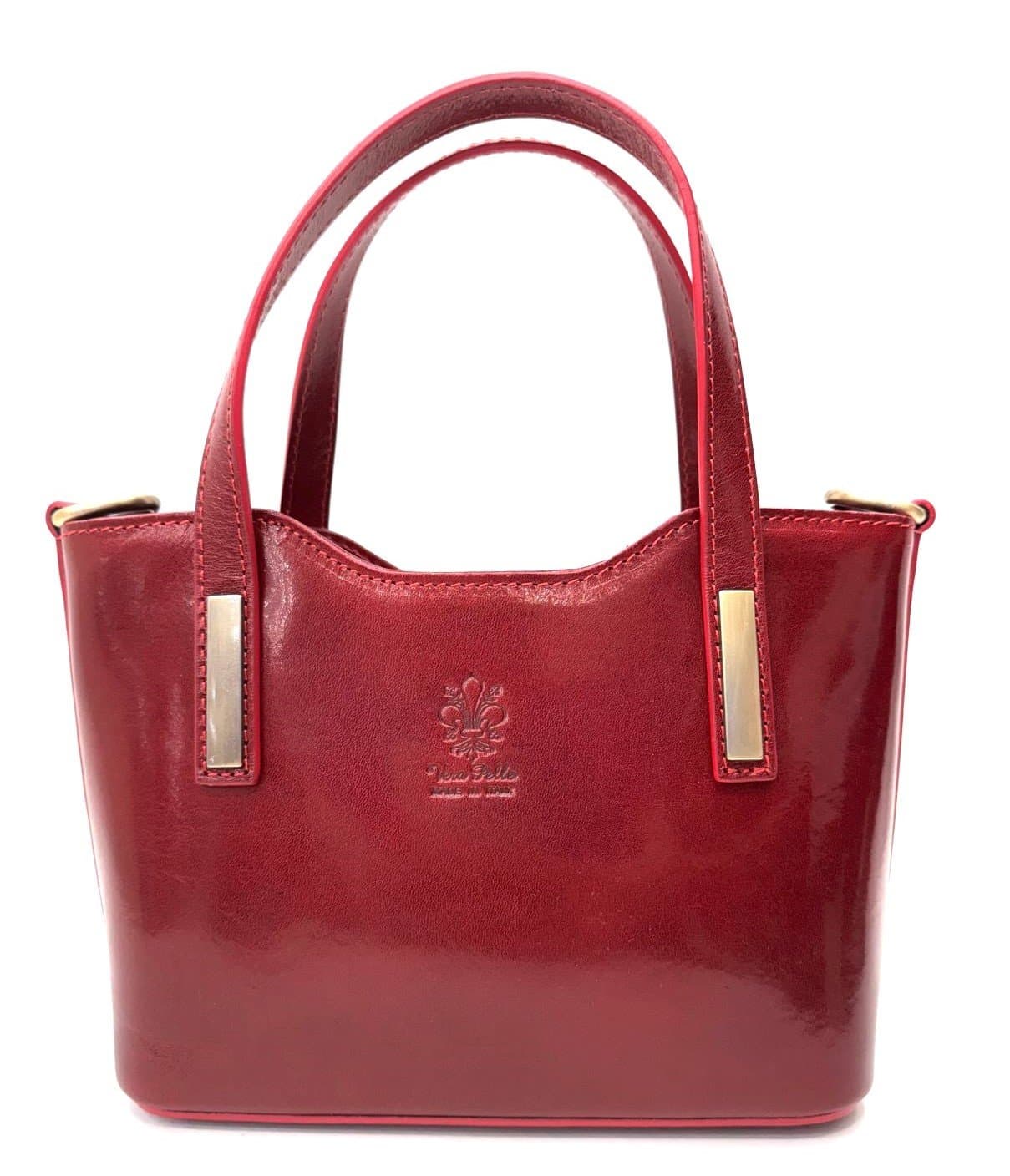 Borsa donna in vera pelle CHIAROSCURO mod. BEKY colore ROSSO, Made in Italy.