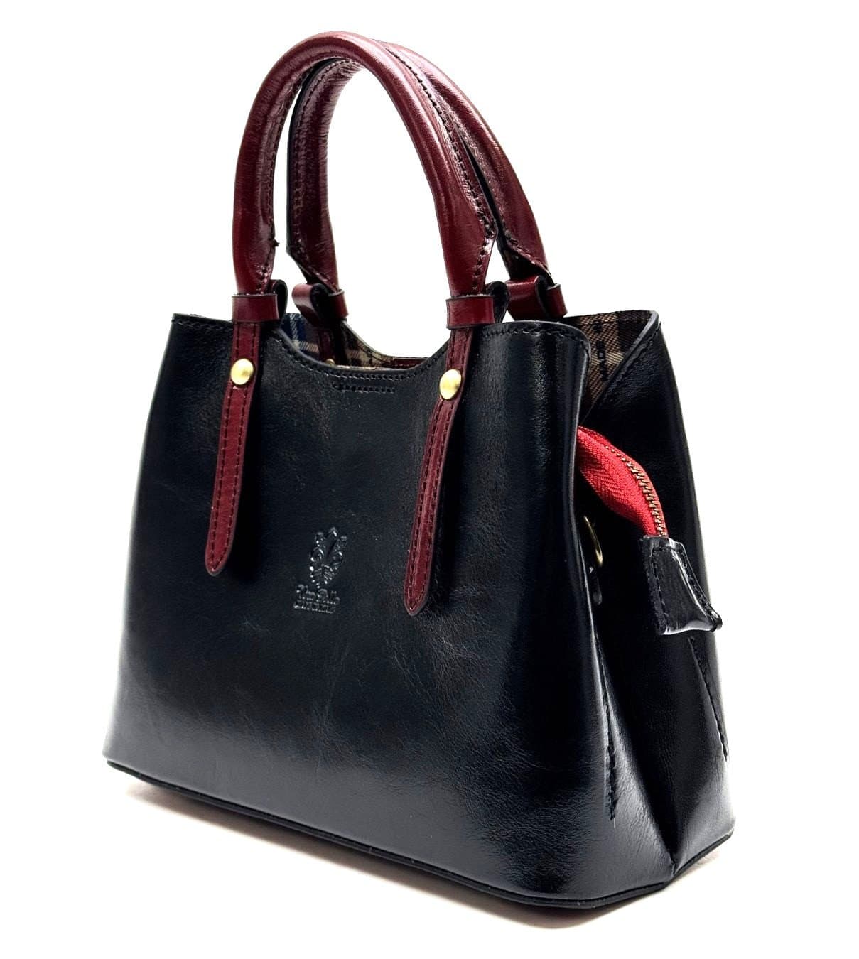 CHIAROSCURO women's bag in genuine leather mod. VIKY color BLACK , Made in Italy.