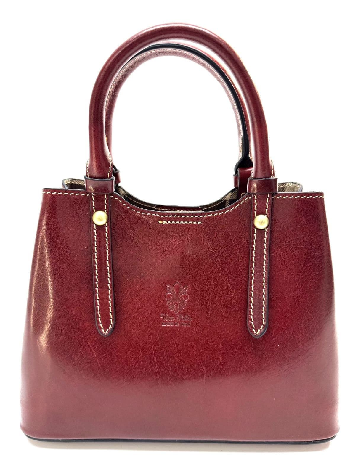 CHIAROSCURO women's bag in genuine leather mod. VIKY color dark RED, Made in Italy.