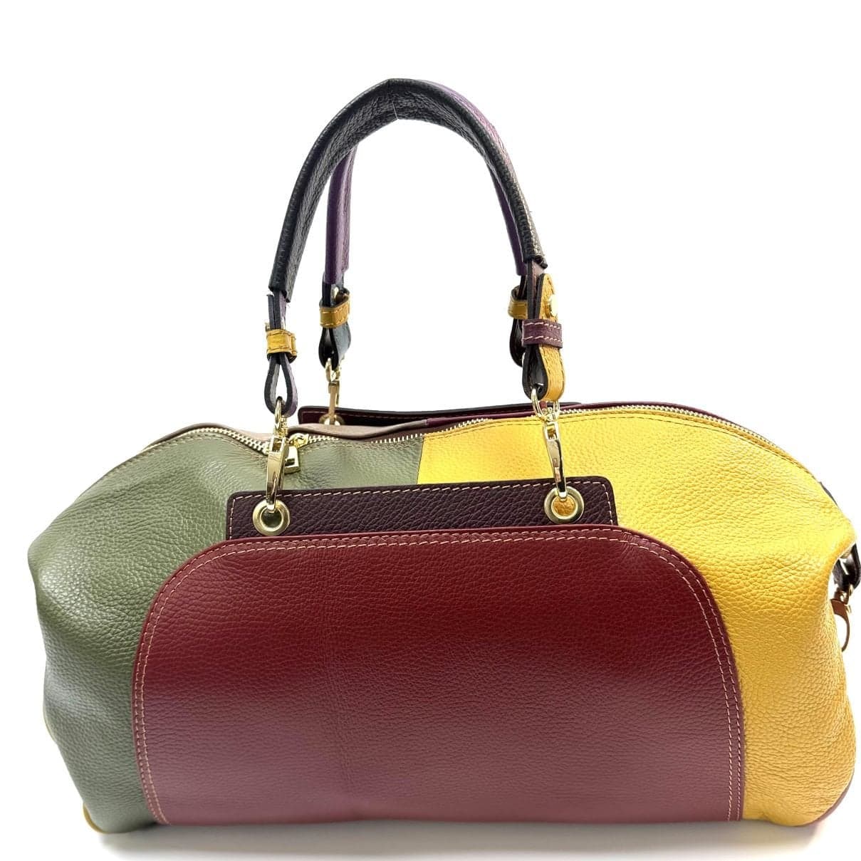 Borsa donna in vera pelle, CHIAROSCURO mod. ISABELLA, colore MULTICOLOR RANDOM, Made in Italy