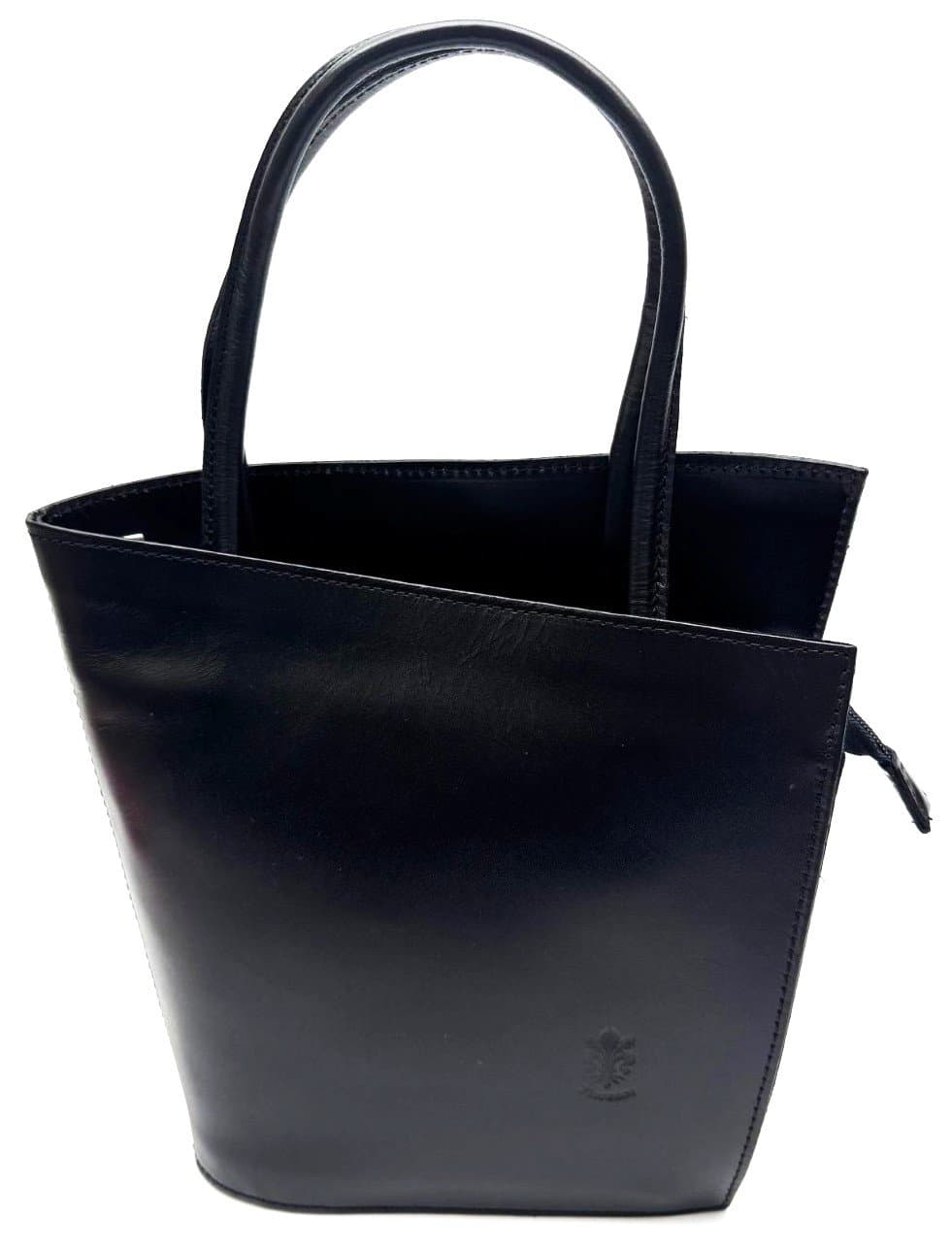 Borsa donna in vera pelle CHIAROSCURO mod. MEG, colore NERO, Made in Italy.