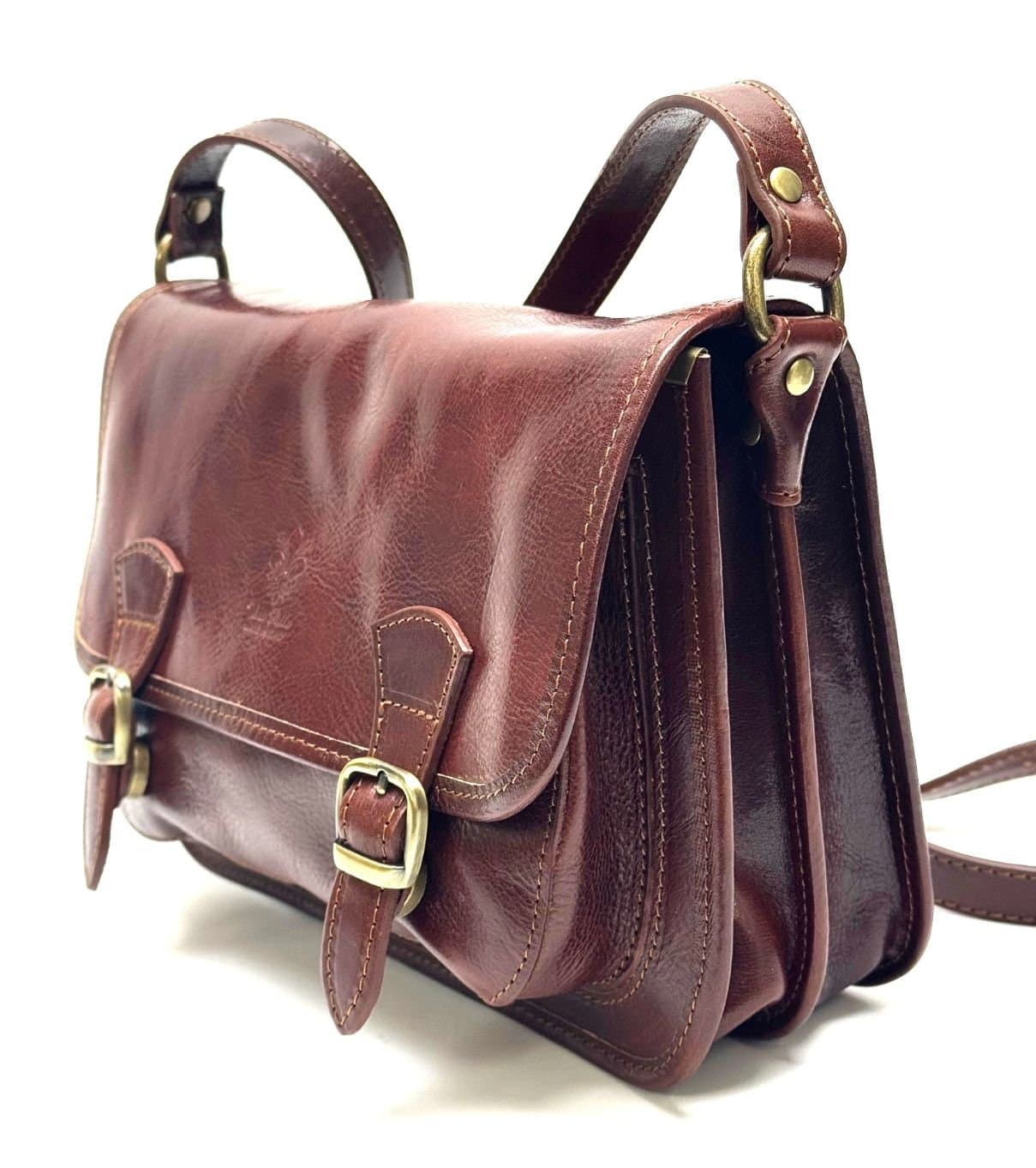 Borsa donna in vera pelle CHIAROSCURO mod. KIM colore ROSSO Made in Italy.