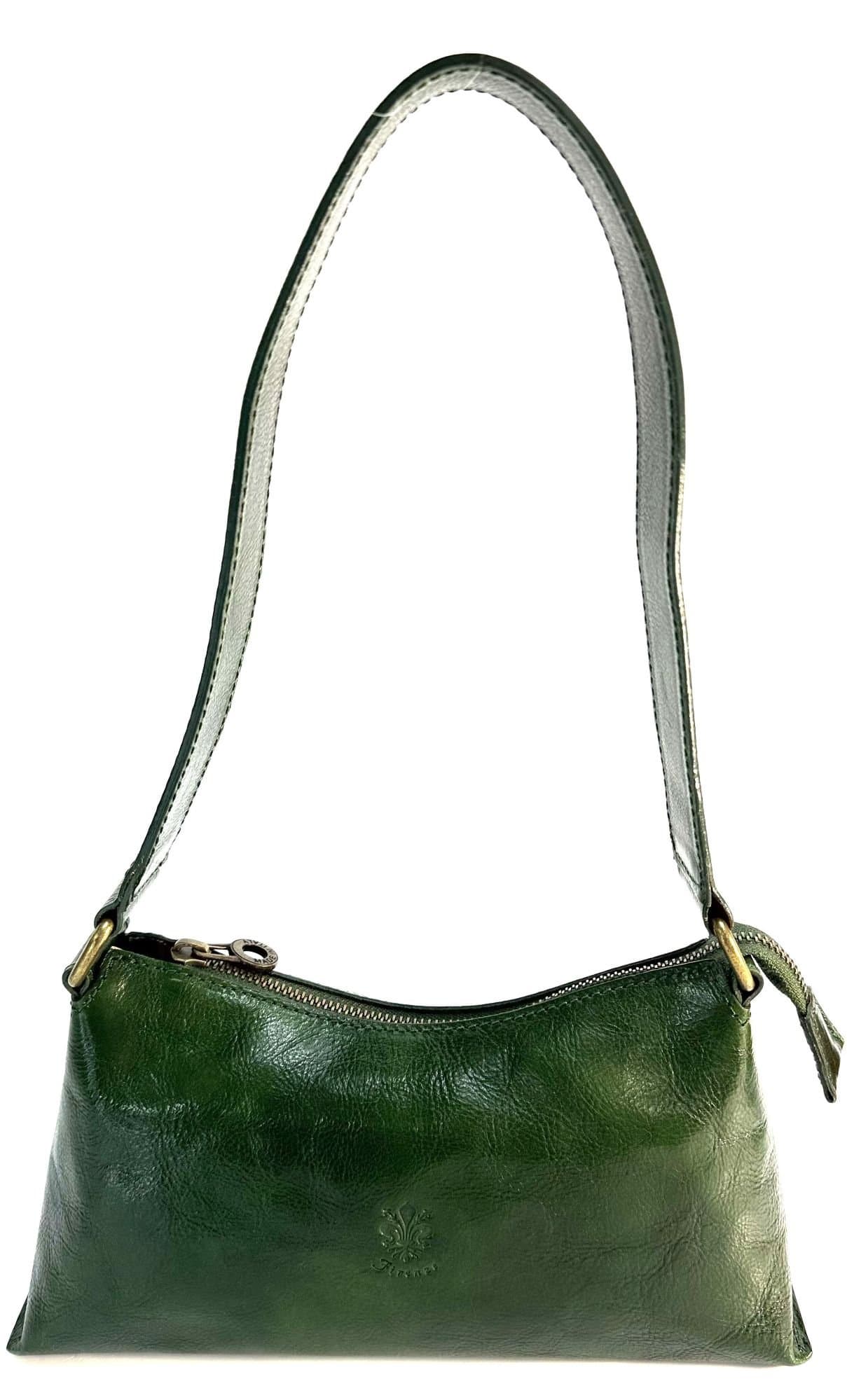 Borsa donna in vera pelle CHIAROSCURO mod. MARILYN, colore VERDE, Made in Italy.