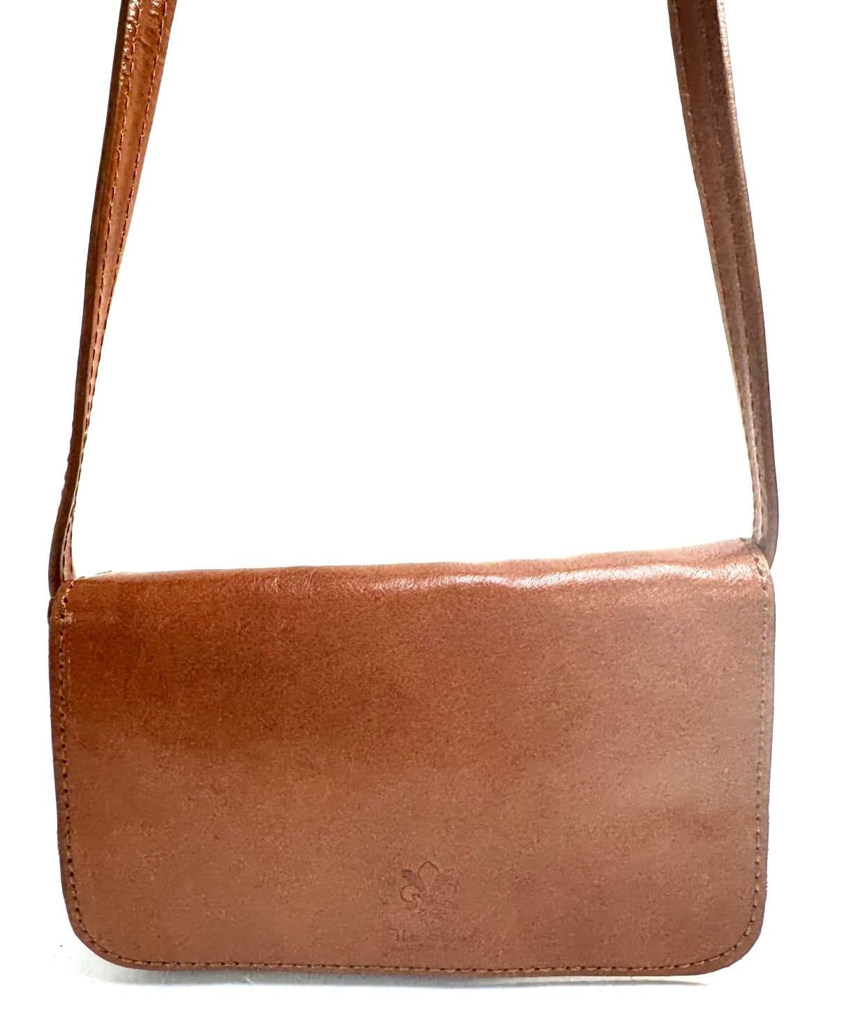 Borsa donna in vera pelle CHIAROSCURO mod. MILVIA, colore MIELE, Made in Italy