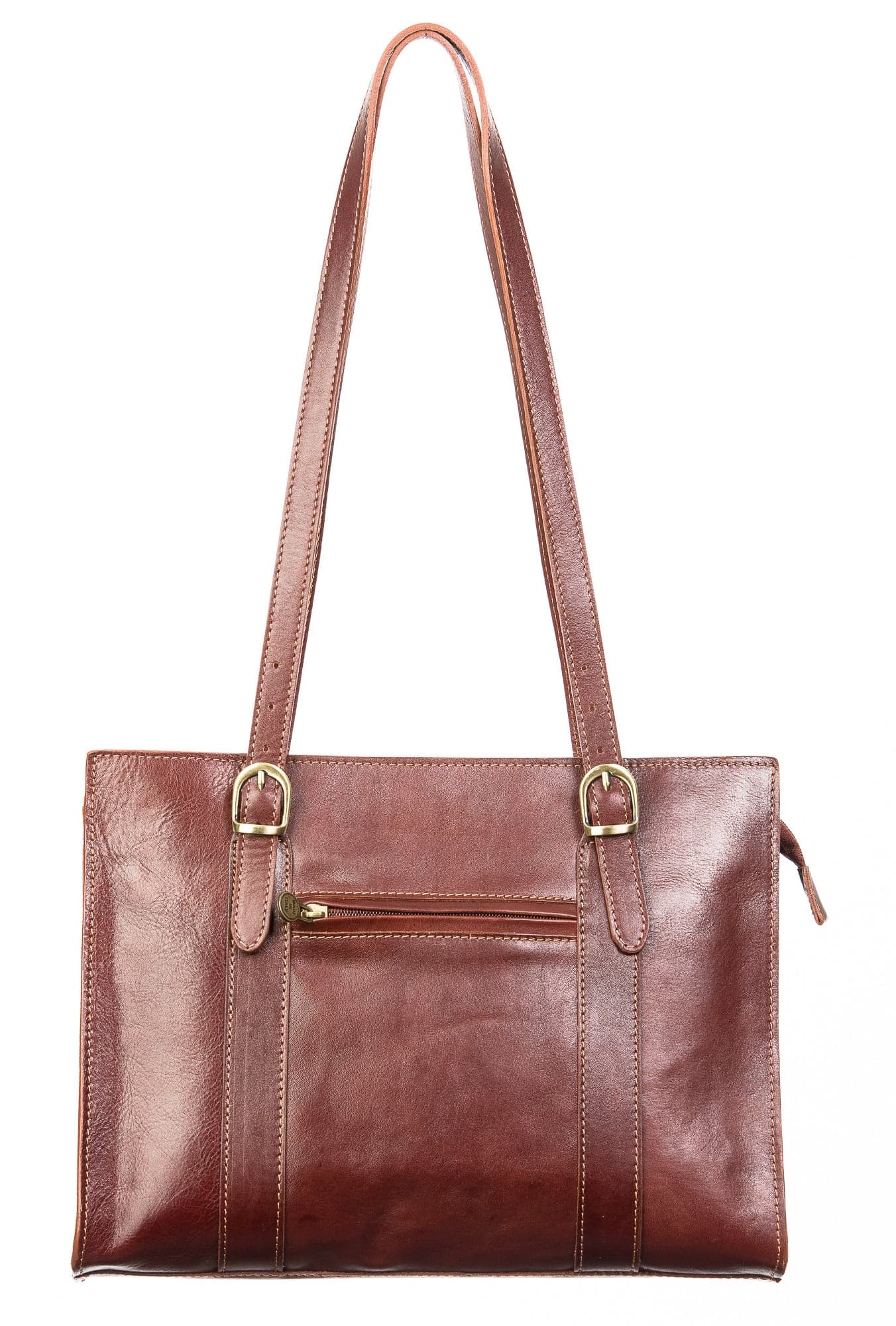 Borsa donna in vera pelle CHIAROSCURO mod. MARINA, colore MARRONE, Made in Italy