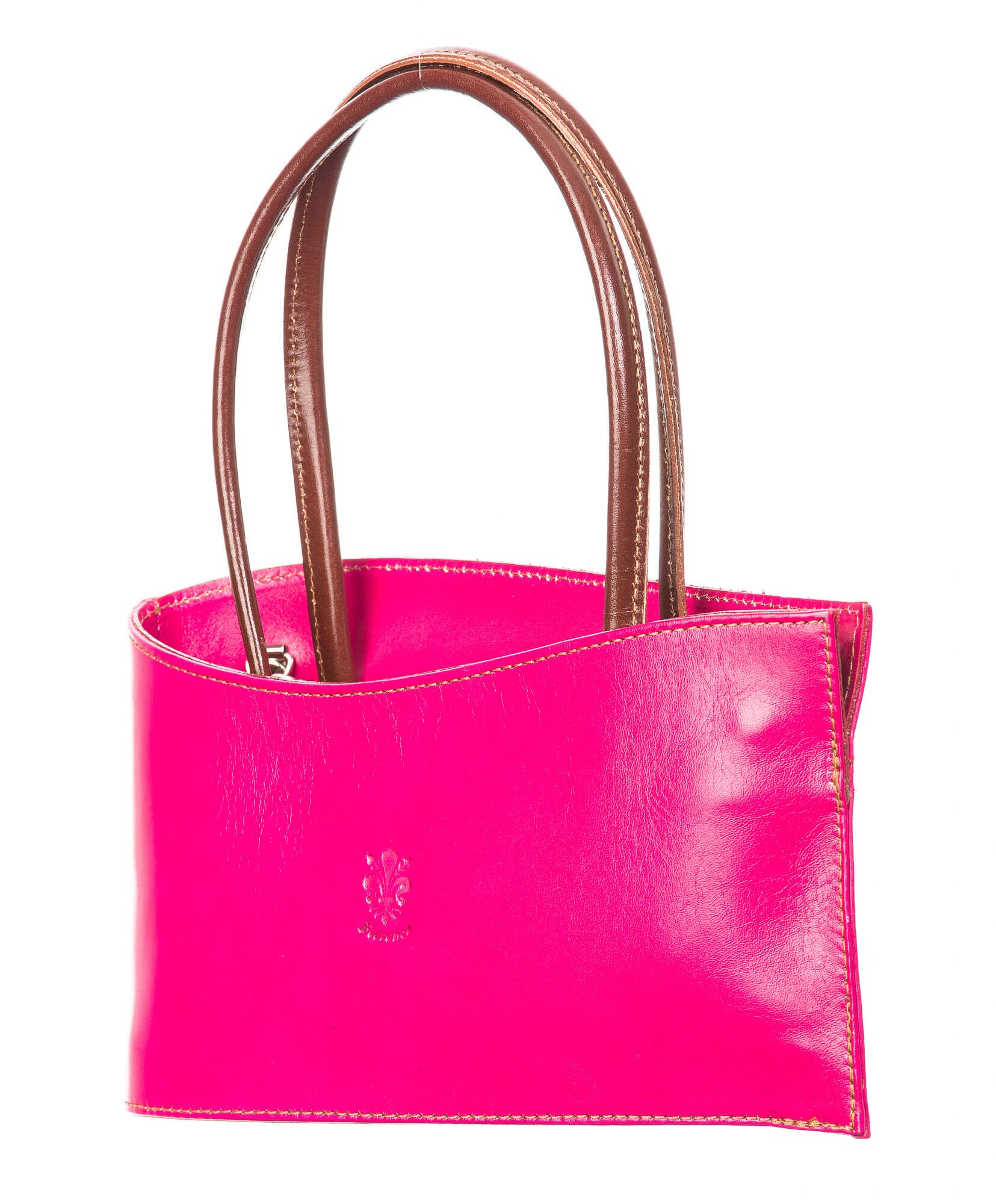 Borsa donna in vera pelle CHIARO SCURO mod. LEONA, MULTICOLORE, Made in Italy.