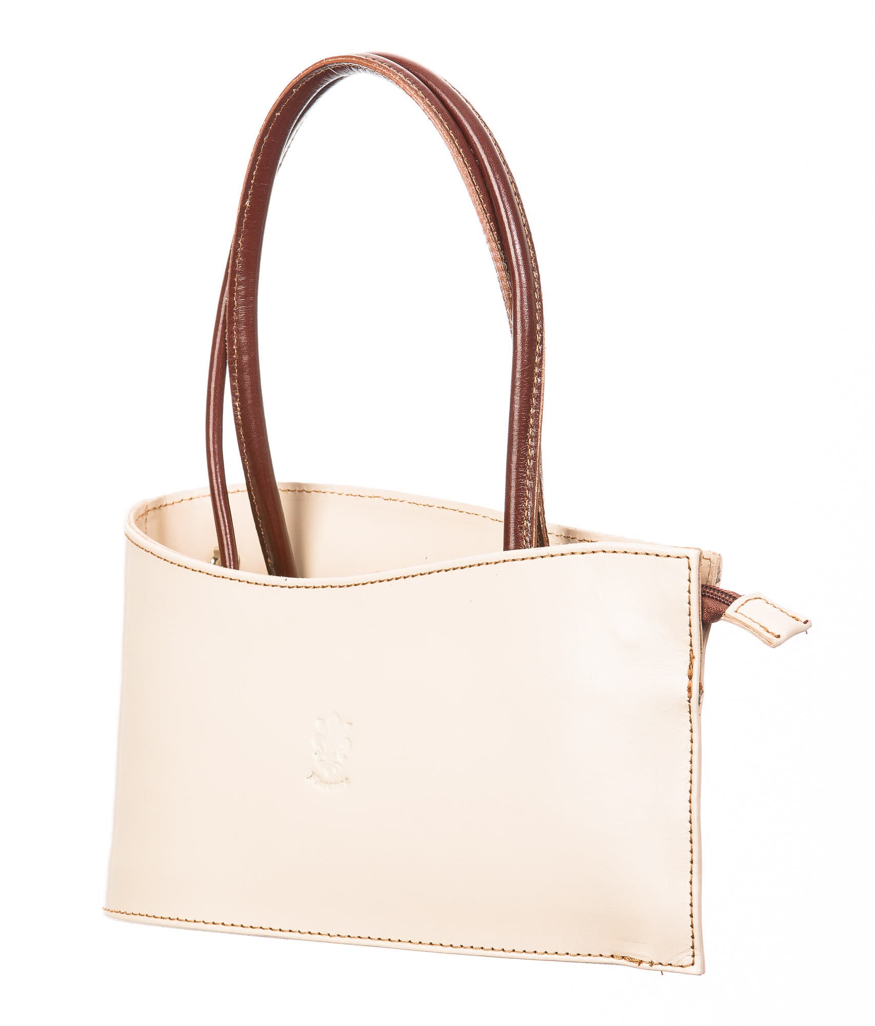 Borsa donna in vera pelle CHIAROSCURO mod. RENEE, colore BEIGE, Made in Italy.