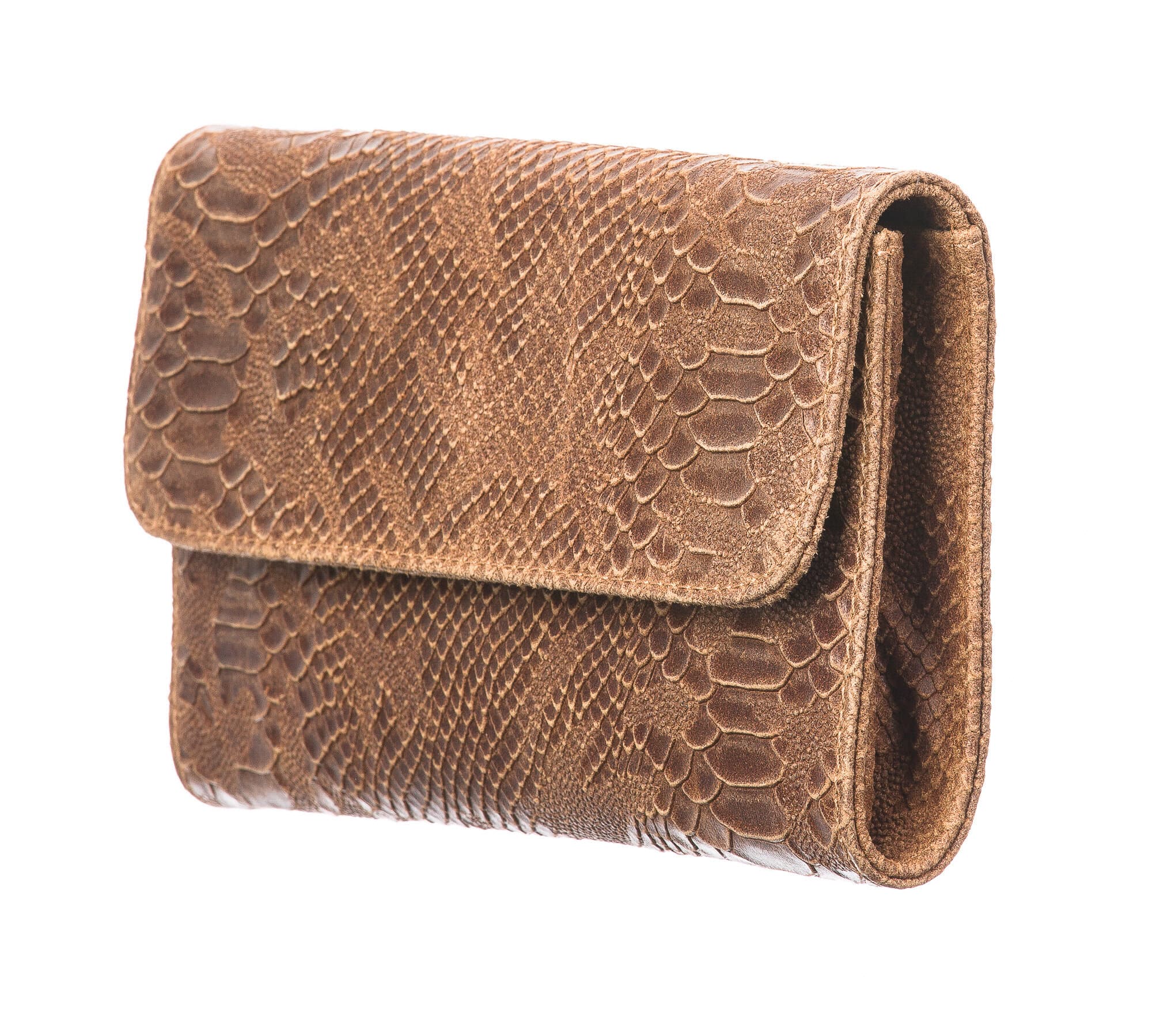 Borsa donna in vera pelle CHIARO SCURO mod. EMILIA, colore MARRONE, Made in Italy.