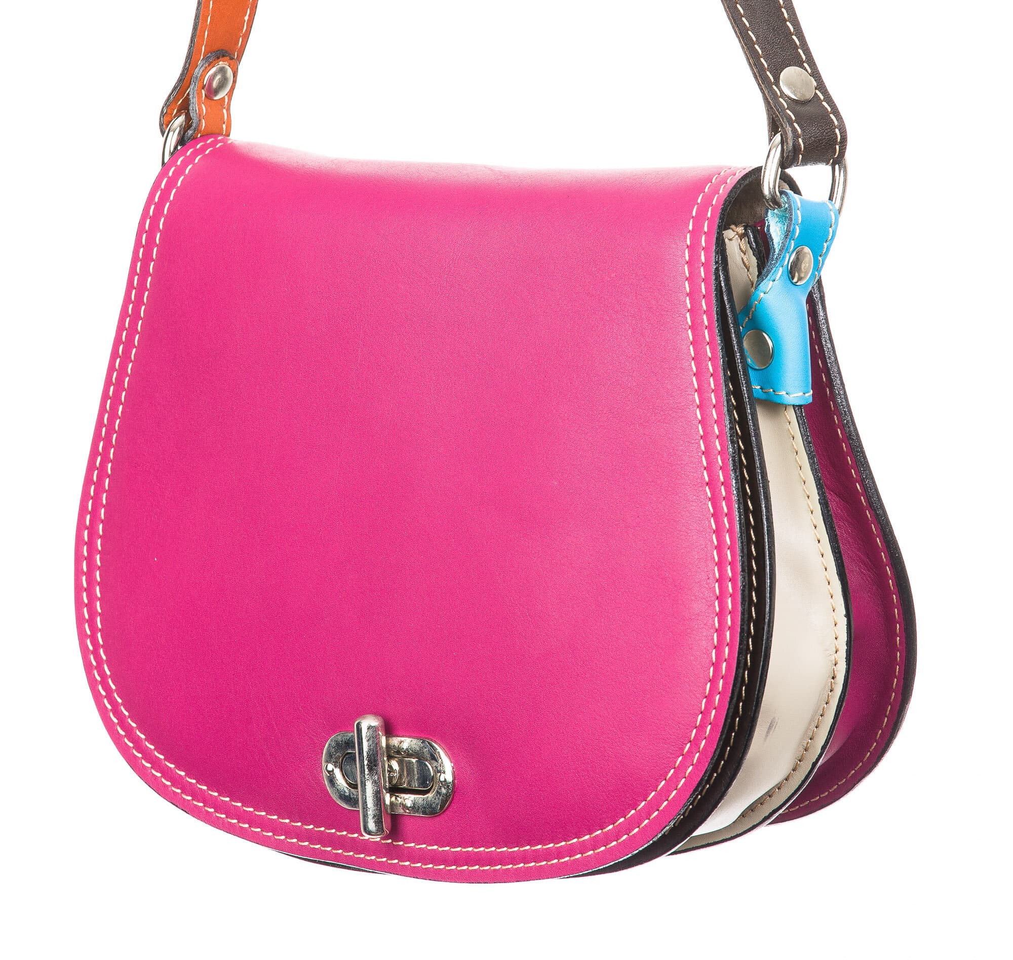 Borsa donna in vera pelle CHIAROSCURO mod. ELANIE, MULTICOLORE, Made in Italy. - P001243 (Borsa)