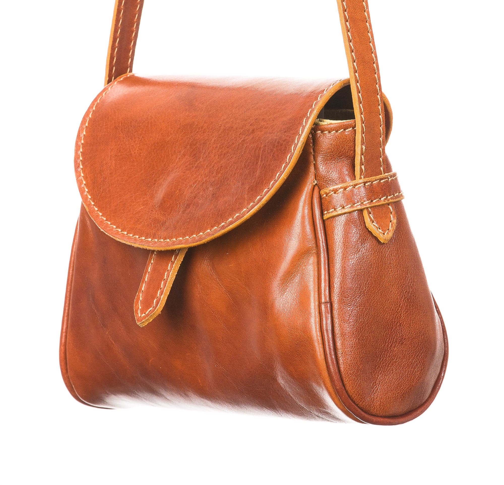 Borsa donna in vera pelle CHIAROSCURO mod. ROSSETTA, colore MIELE, Made in Italy.