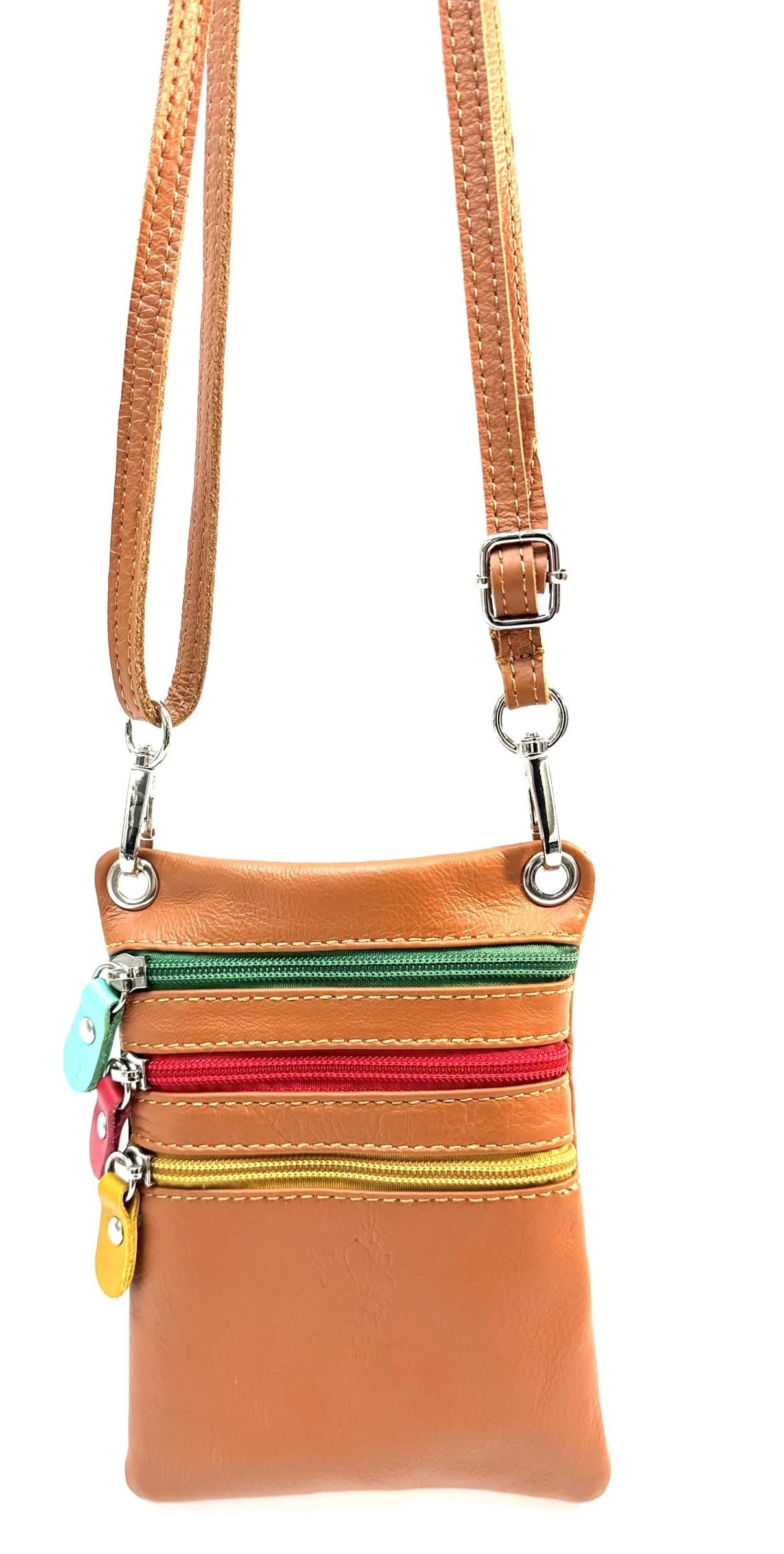 Borsa in vera pelle CHIAROSCURO mod. STEFANIA colore MIELE Made in Italy