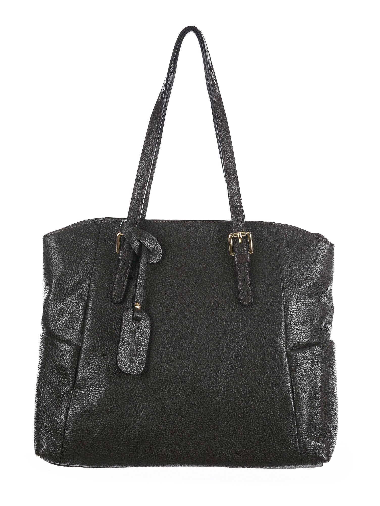 Borsa a spalla da donna in vera pelle CLERY, modello shopping, colore MARRONE,CHIARO SCURO, Made in Italy.