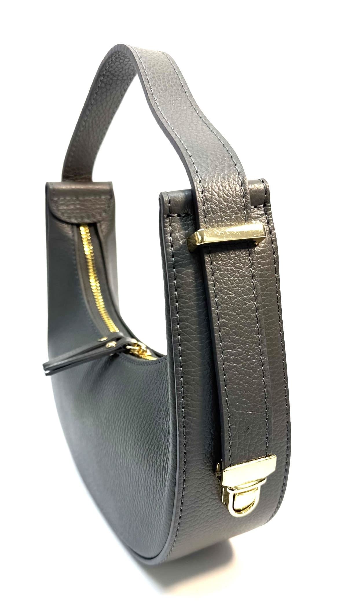 Genuine leather bag, MOANA, light blue color, CHIAROSCURO, Made in Italy