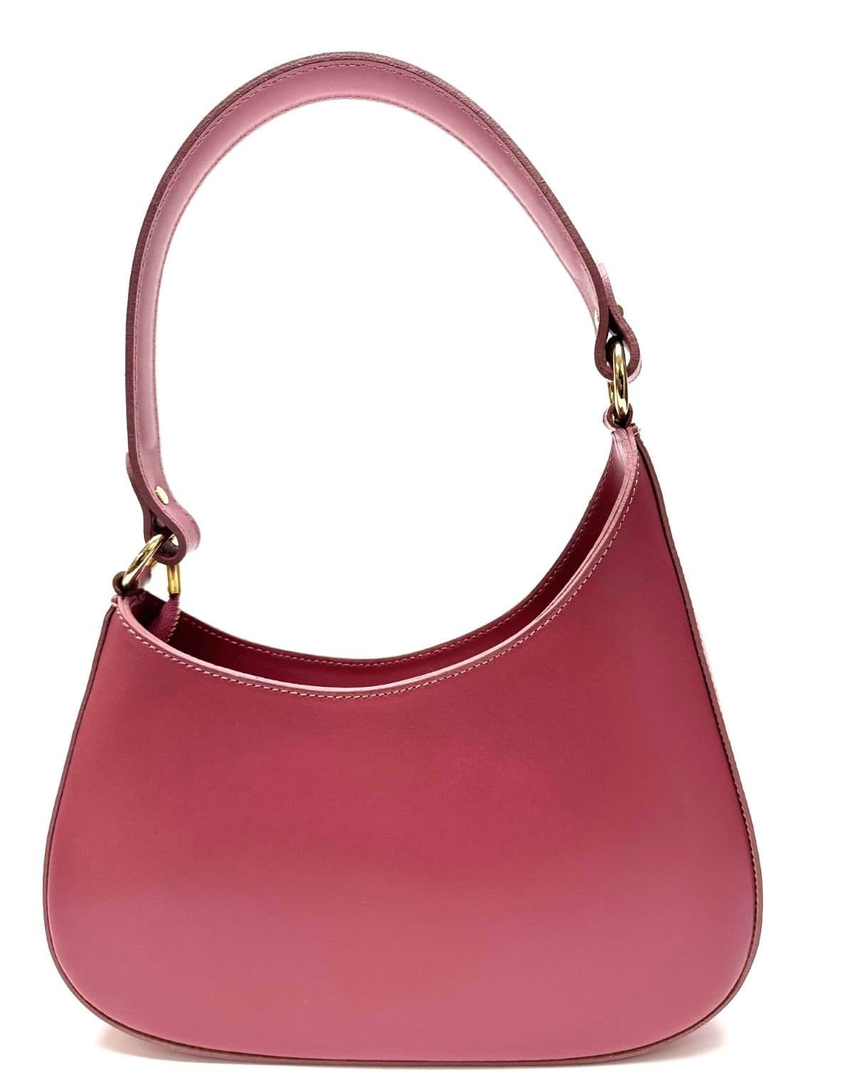 Borsa in vera pelle saffiano, modello ALISEA, colore ROSSO, CHIAROSCURO, Made in Italy