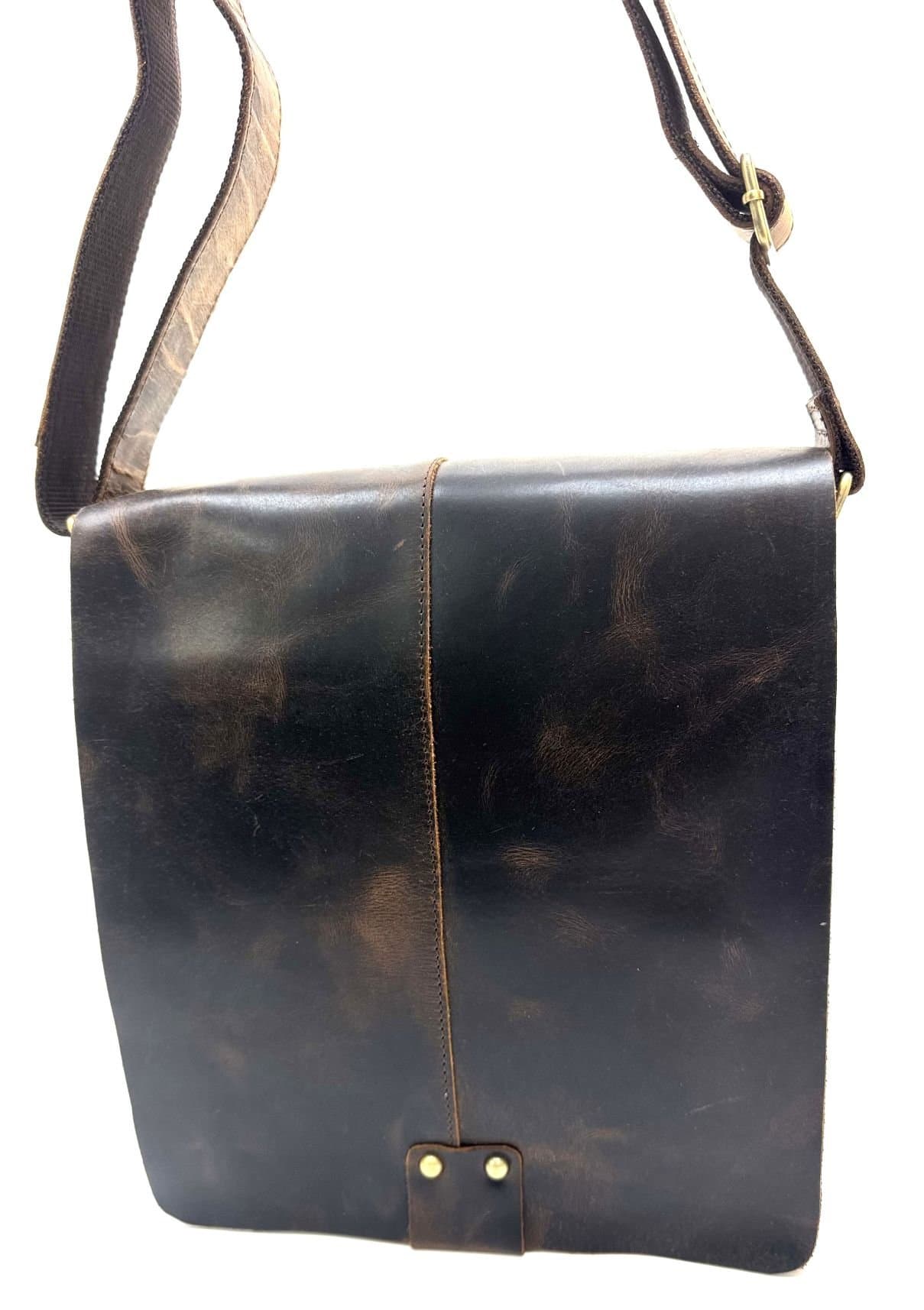 Borsa uomo in vera pelle nabuk CHIAROSCURO mod. CESARE colore MARRONE Made in Italy