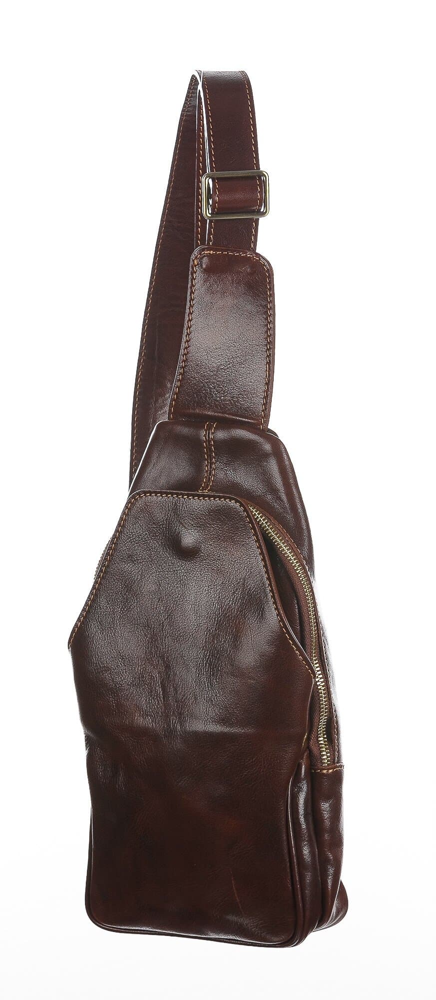 Borsa uomo in vera pelle CHIAROSCURO mod. BORIS, colore MARRONE, Made in Italy.