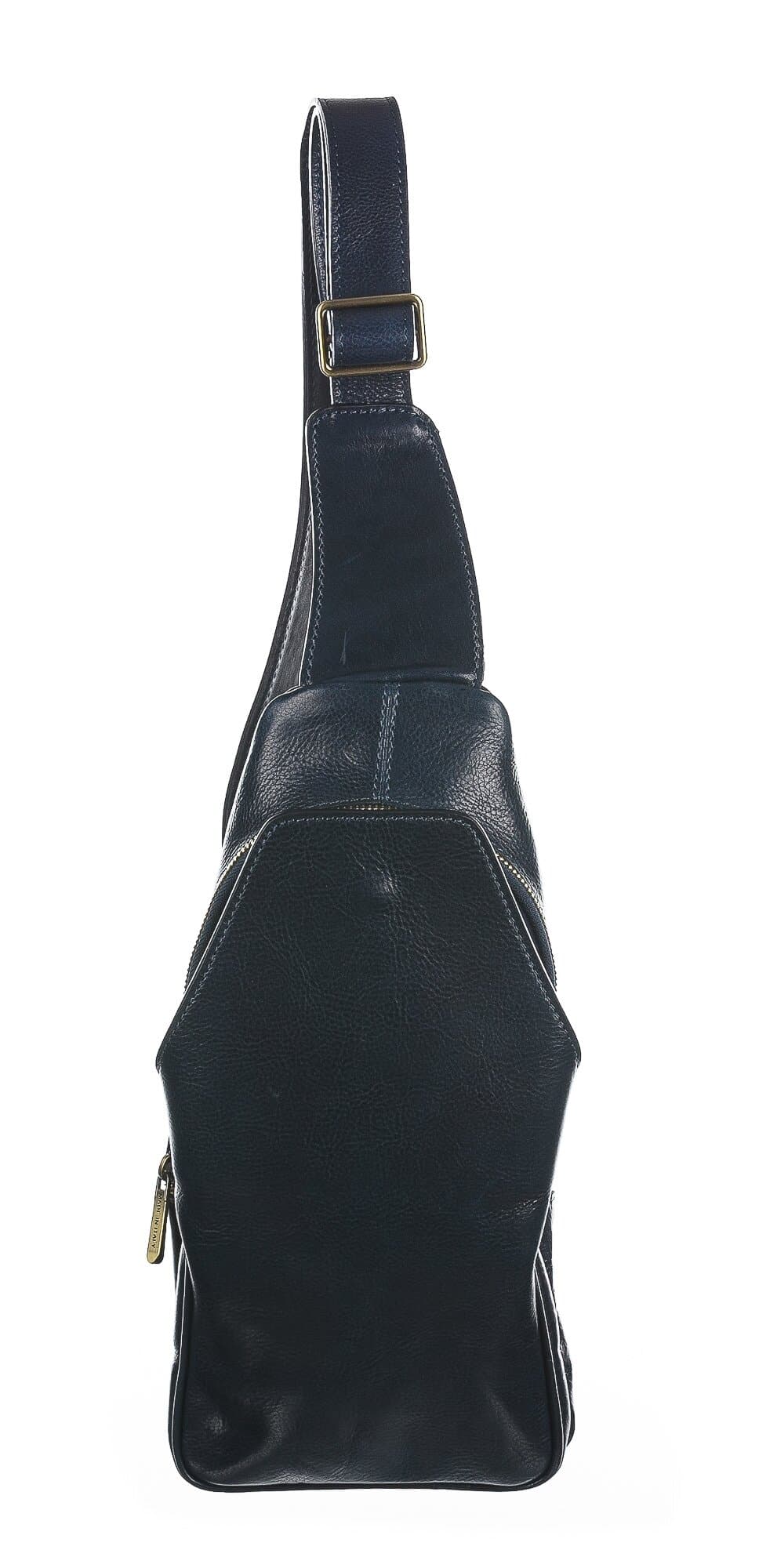 Borsa uomo in vera pelle CHIAROSCURO mod. BORIS, colore BLU, Made in Italy.