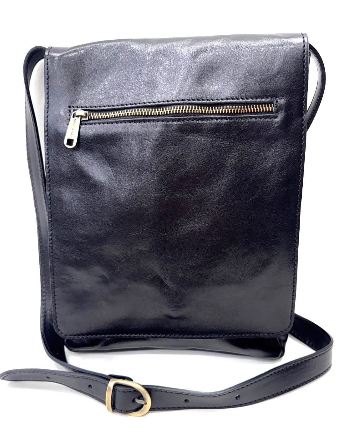 Borsa uomo in vera pelle CHIAROSCURO mod. RONI, colore NERO, Made in Italy