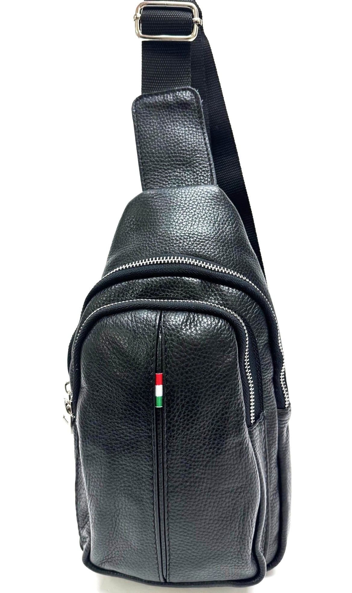 Borsa uomo in vera pelle mod. RILEY, colore NERO, Made in Italy.
