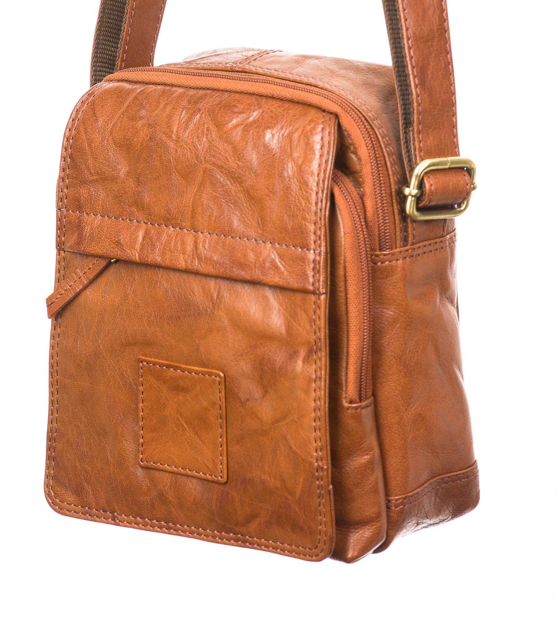 Borsa uomo in vera pelle CHIAROSCURO mod. VICTOR, colore MIELE, Made in Italy. (Borsa)