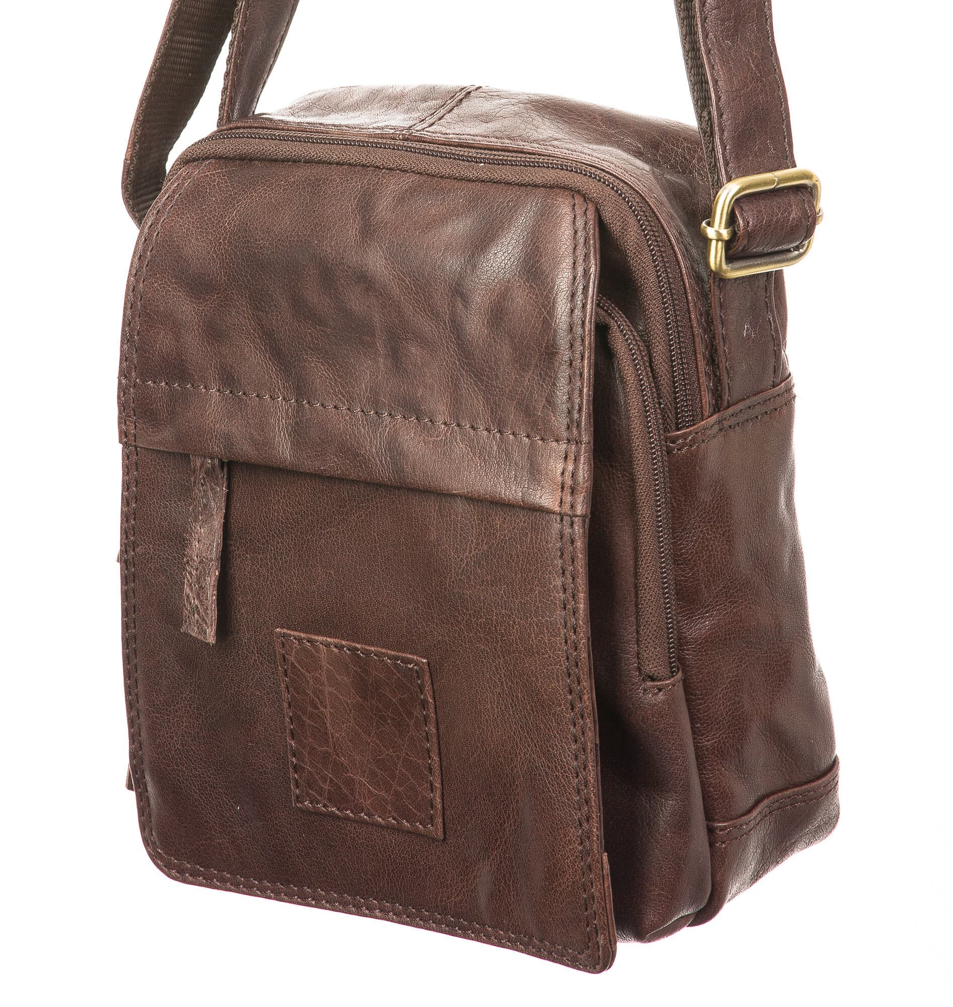 Borsa uomo in vera pelle CHIAROSCURO mod. VICTOR, colore TESTA DI MORO, Made in Italy. (Borsa)