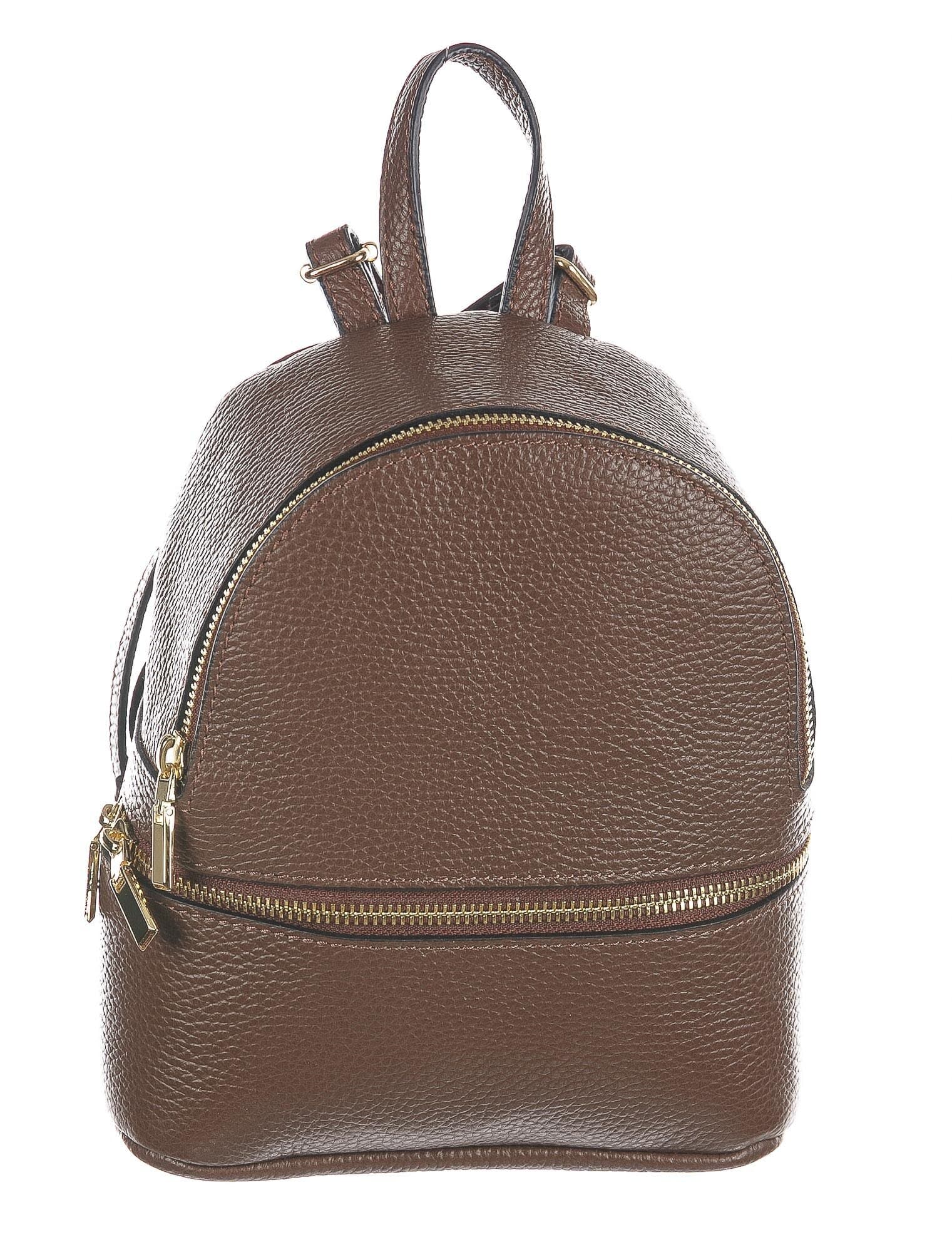 Borsa zaino in vera pelle martellata MONTE AVRIL, CHIAROSCURO, Made in Italy.