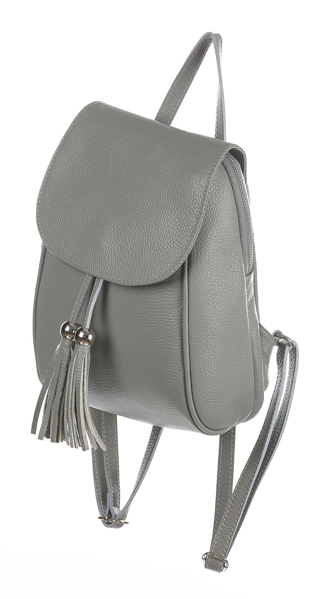Monte ELBERT : zaino donna, pelle morbida, colore: GROGIO, Made in Italy.
