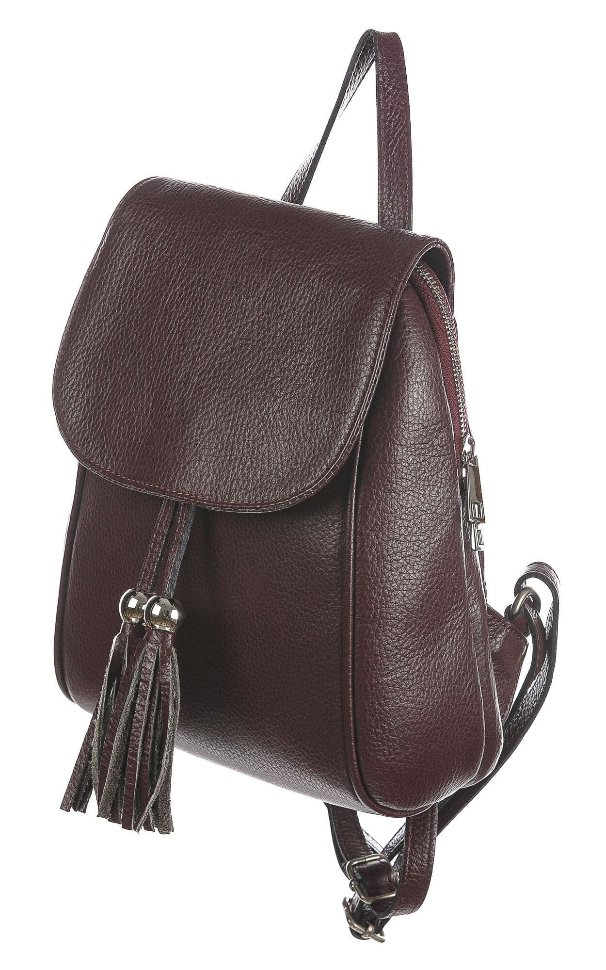 Monte ELBERT : zaino donna, pelle morbida, colore: BORDEAUX, Made in Italy.