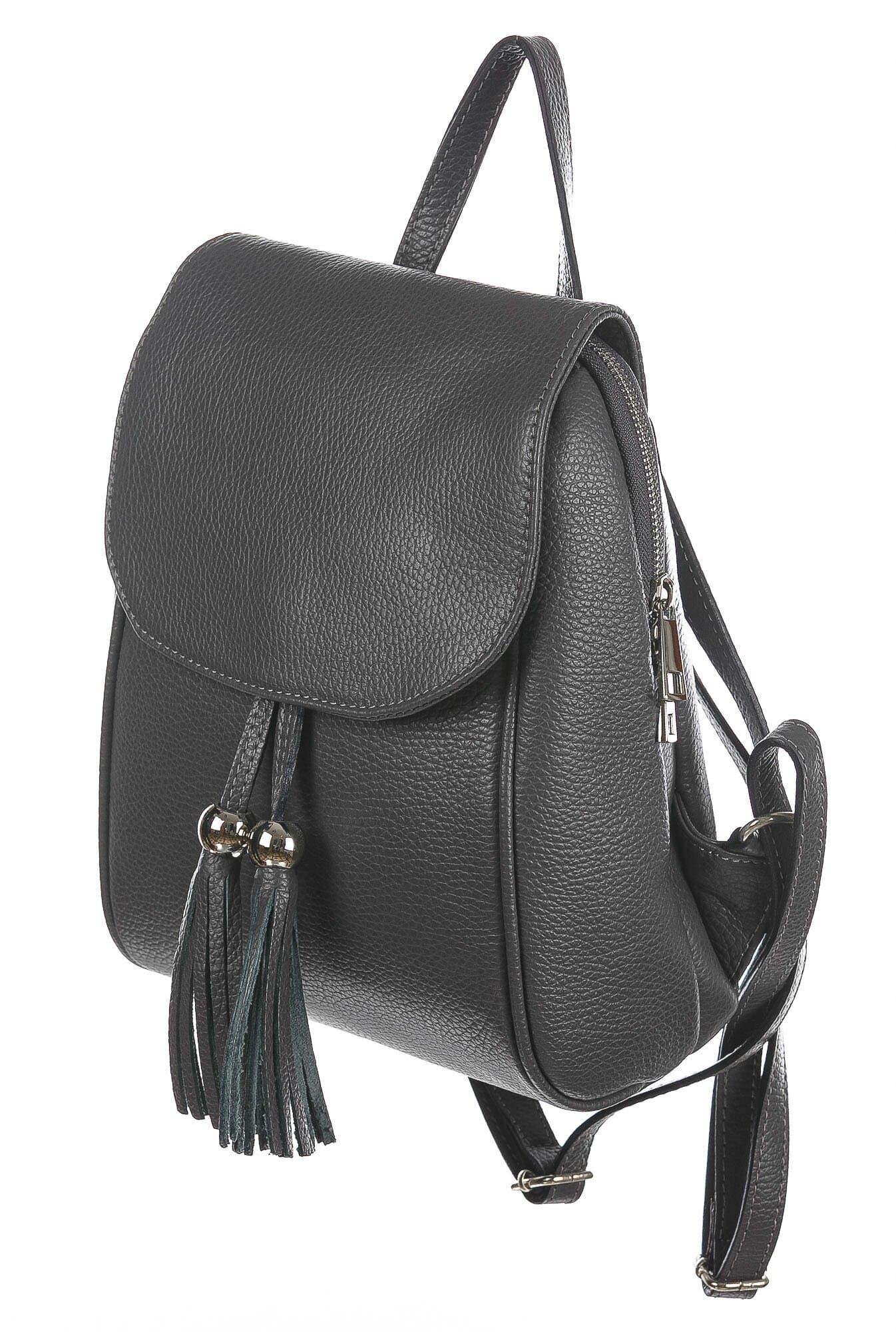 Monte ELBERT : zaino donna, pelle morbida, colore: GRIGIO, Made in Italy.