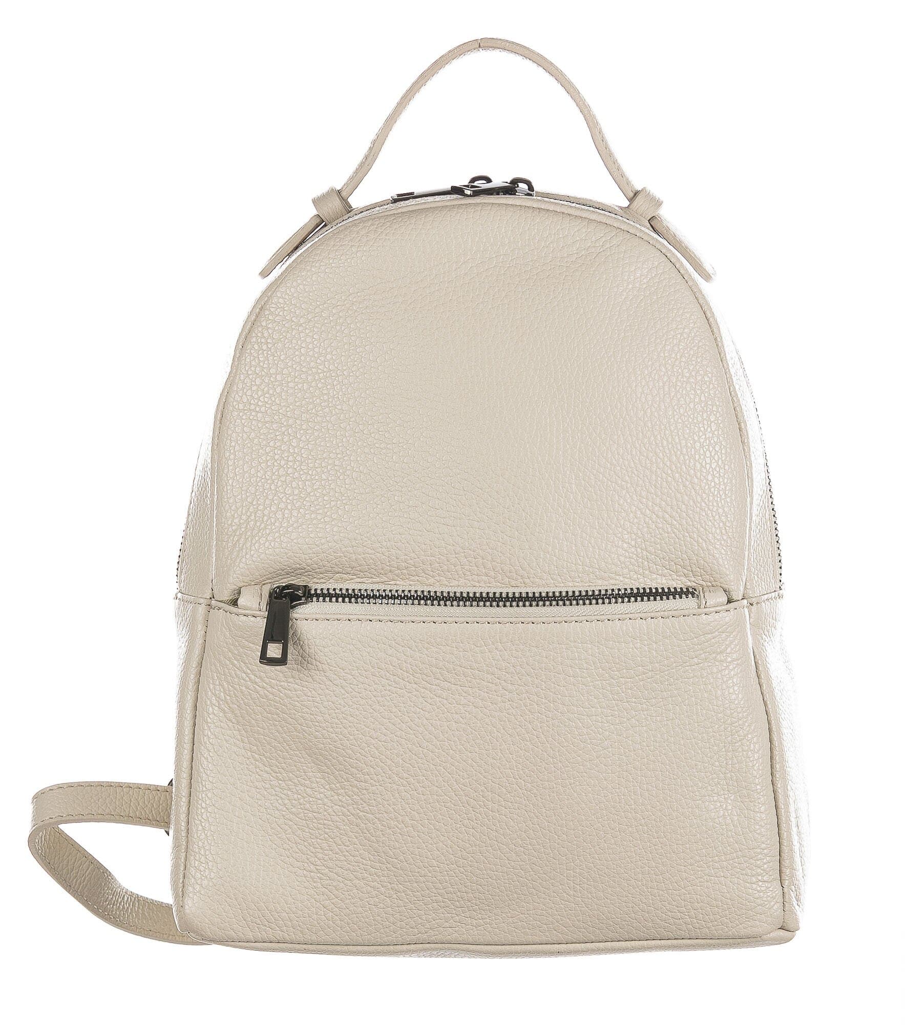 Monte NEVIS : zaino donna, pelle morbida, colore : BEIGE, Made in Italy