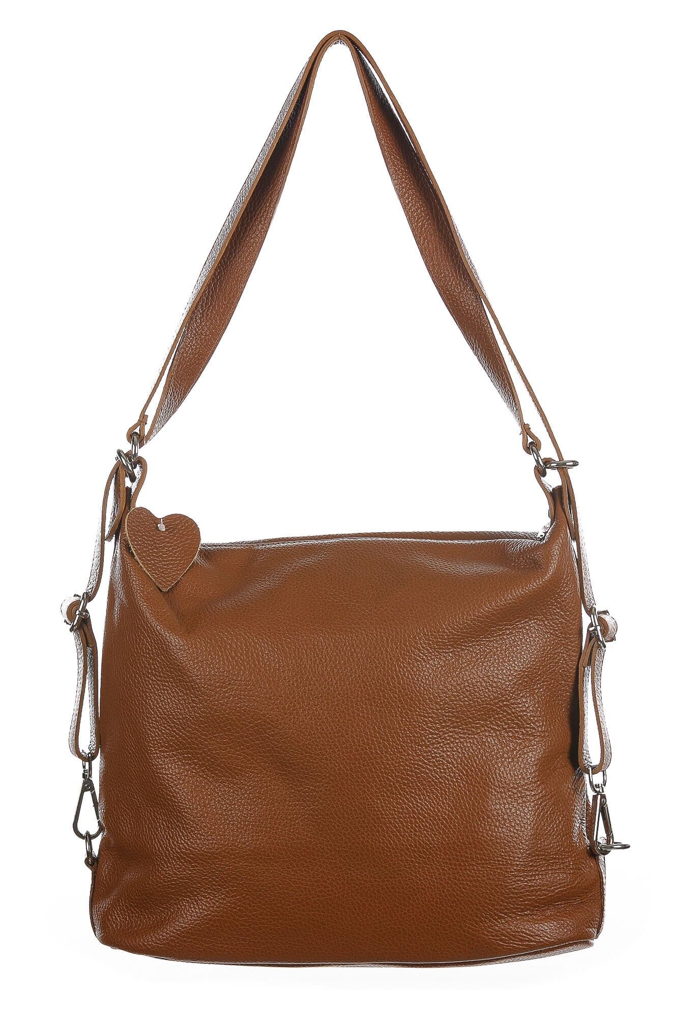 MONTE SIERRA : borsa - zaino, donna, pelle morbida, colore : MIELE, Made in Italy