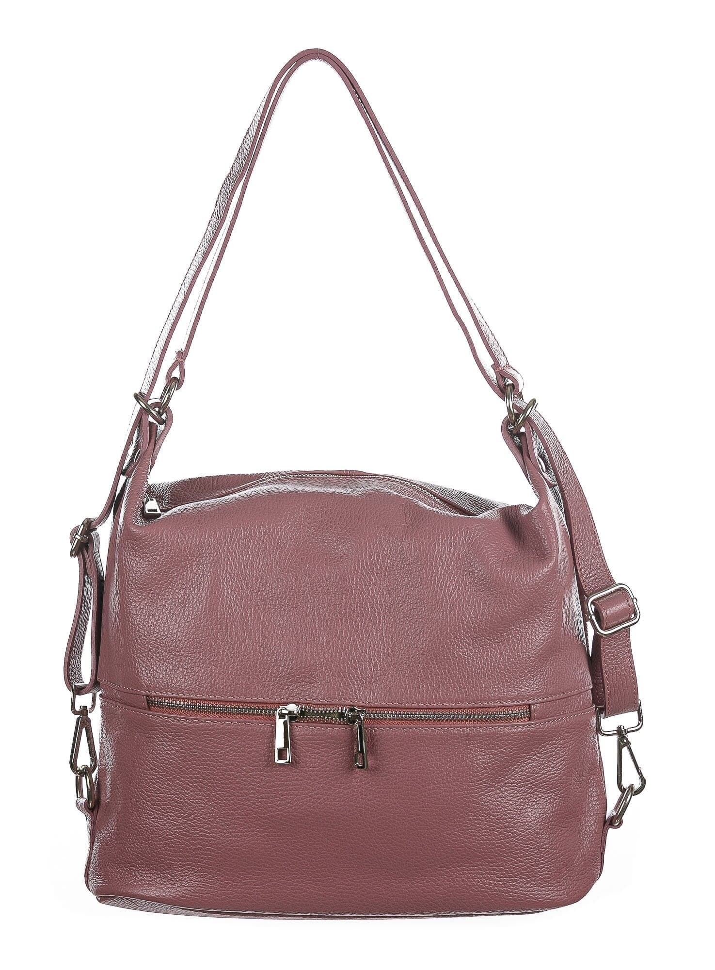 MONTE SIERRA : borsa - zaino, donna, pelle morbida, colore : ROSA, Made in Italy