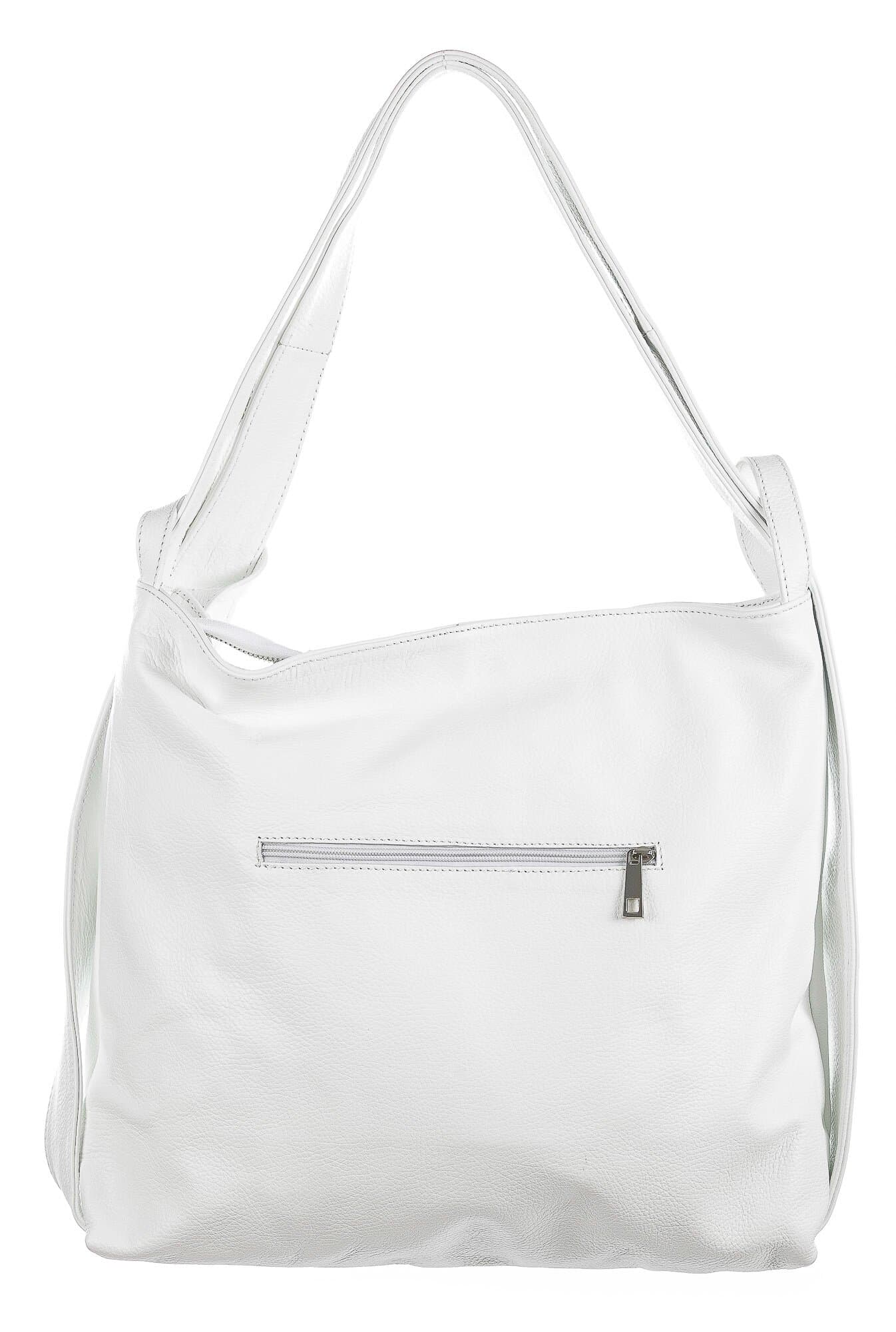 OLIVIA : borsa / zaino, pelle morbida, colore : BIANCO, Made in Italy