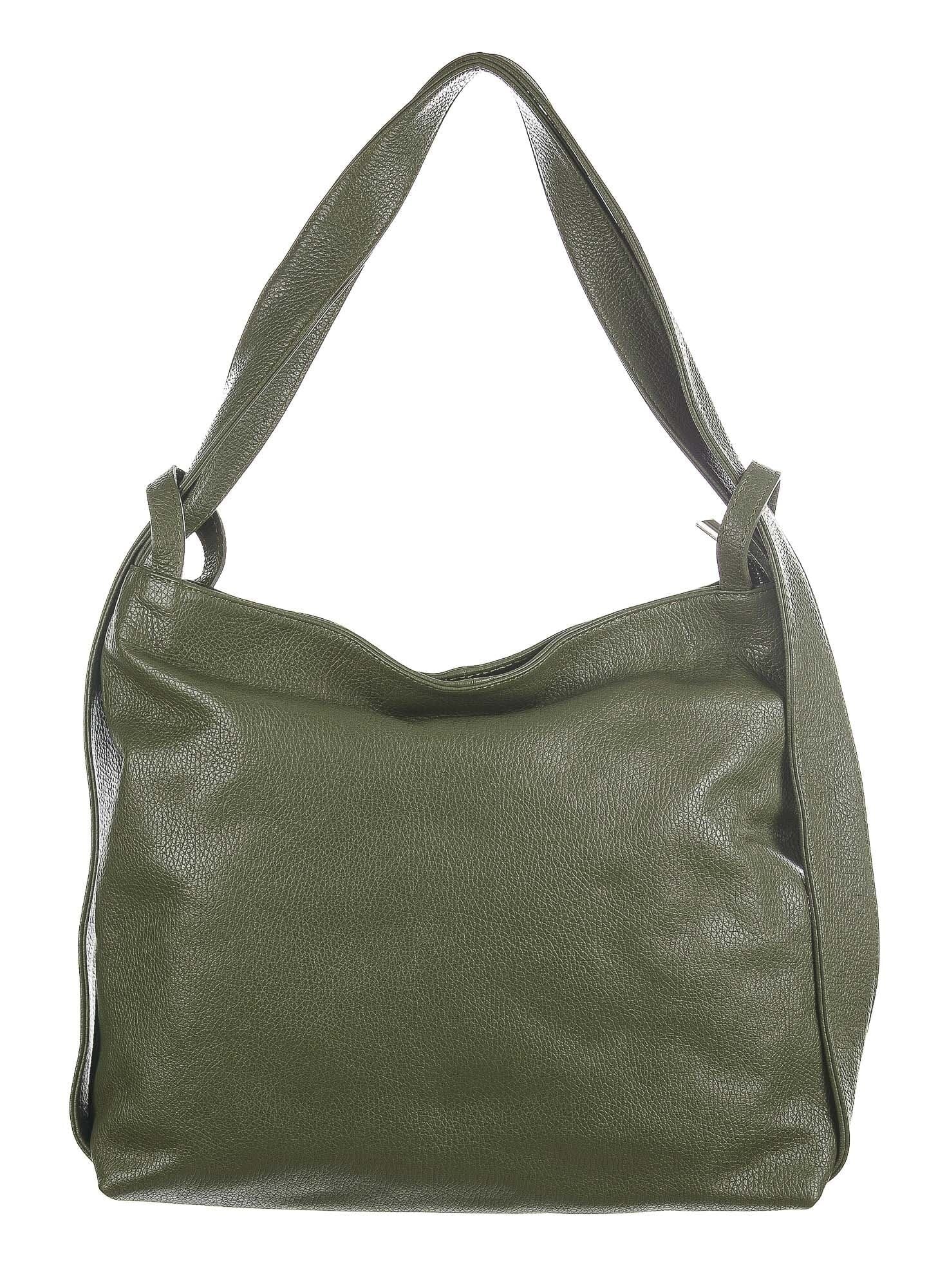 OLIVIA : borsa / zaino, pelle morbida, colore : VERDE, Made in Italy