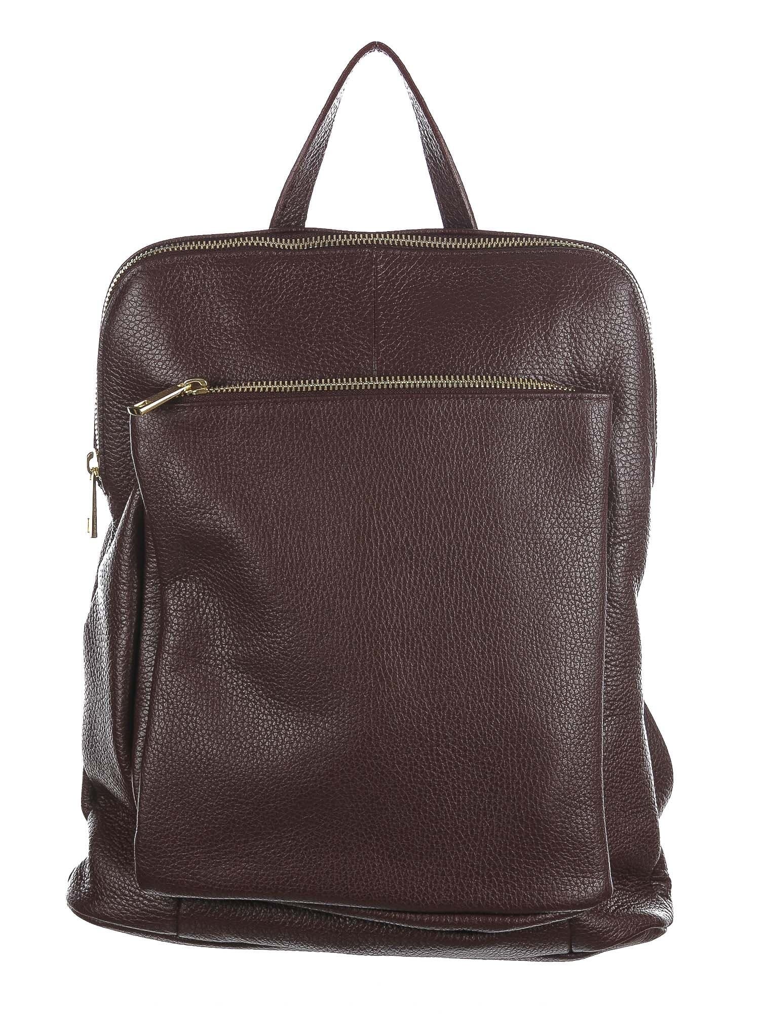 MONVISO : borsa - zaino donna, pelle morbida, colore: BORDEAUX, Made in Italy