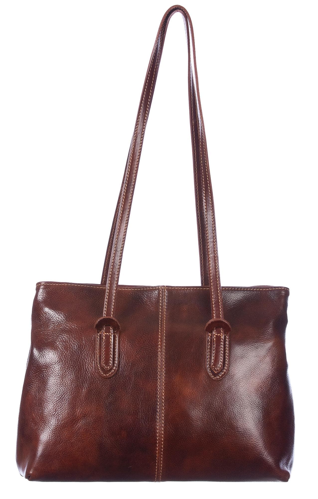 Borsa donna in vera pelle CHIAROSCURO mod. MINA small colore MARRONE Made in Italy