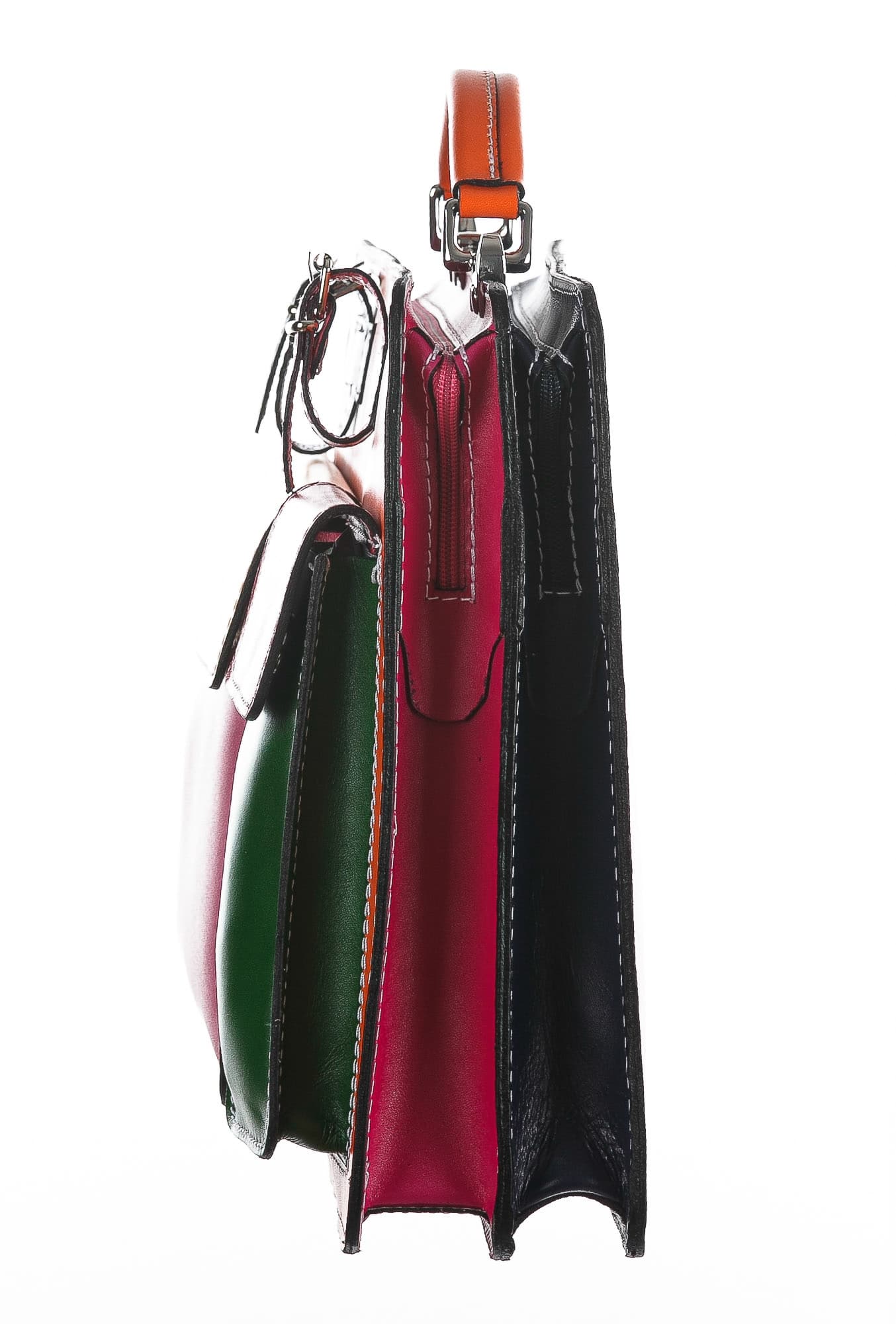 ELVI XXL base Arancione: Cartella ufficio/lavoro in vera pelle CHIAROSCURO, Made in Italy adatta a computer Pc portatile 15 pollici, brochure grandi, cartelle e fogli formato A3 (Borsa)