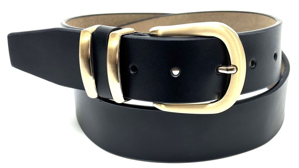 Cintura donna in vera pelle CHIAROSCURO mod. DRESDA colore nero, Made in Italy