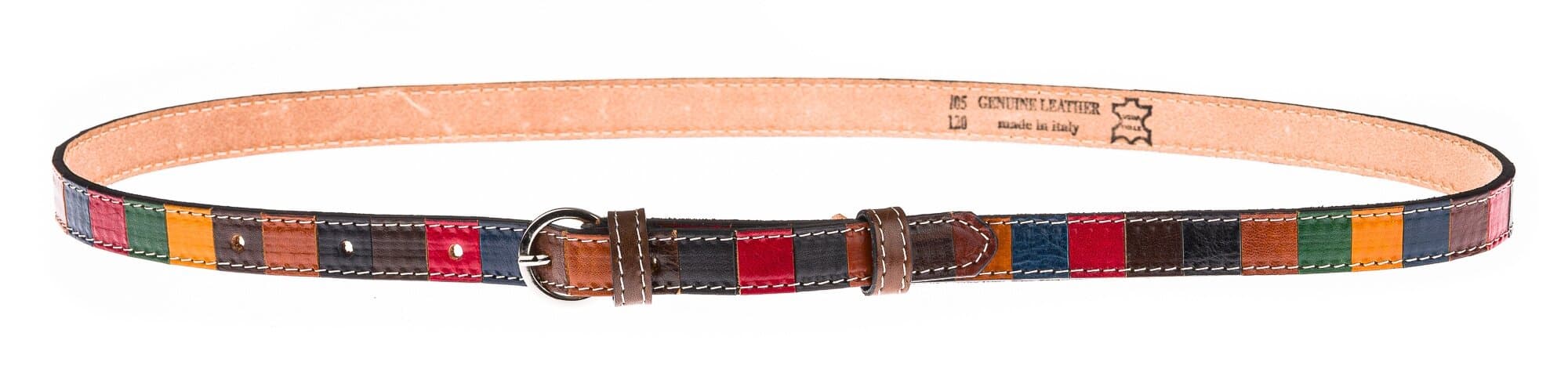 Cintura donna in vera pelle NORCIA, MULTICOLORE, CHIARO SCURO, Made in Italy