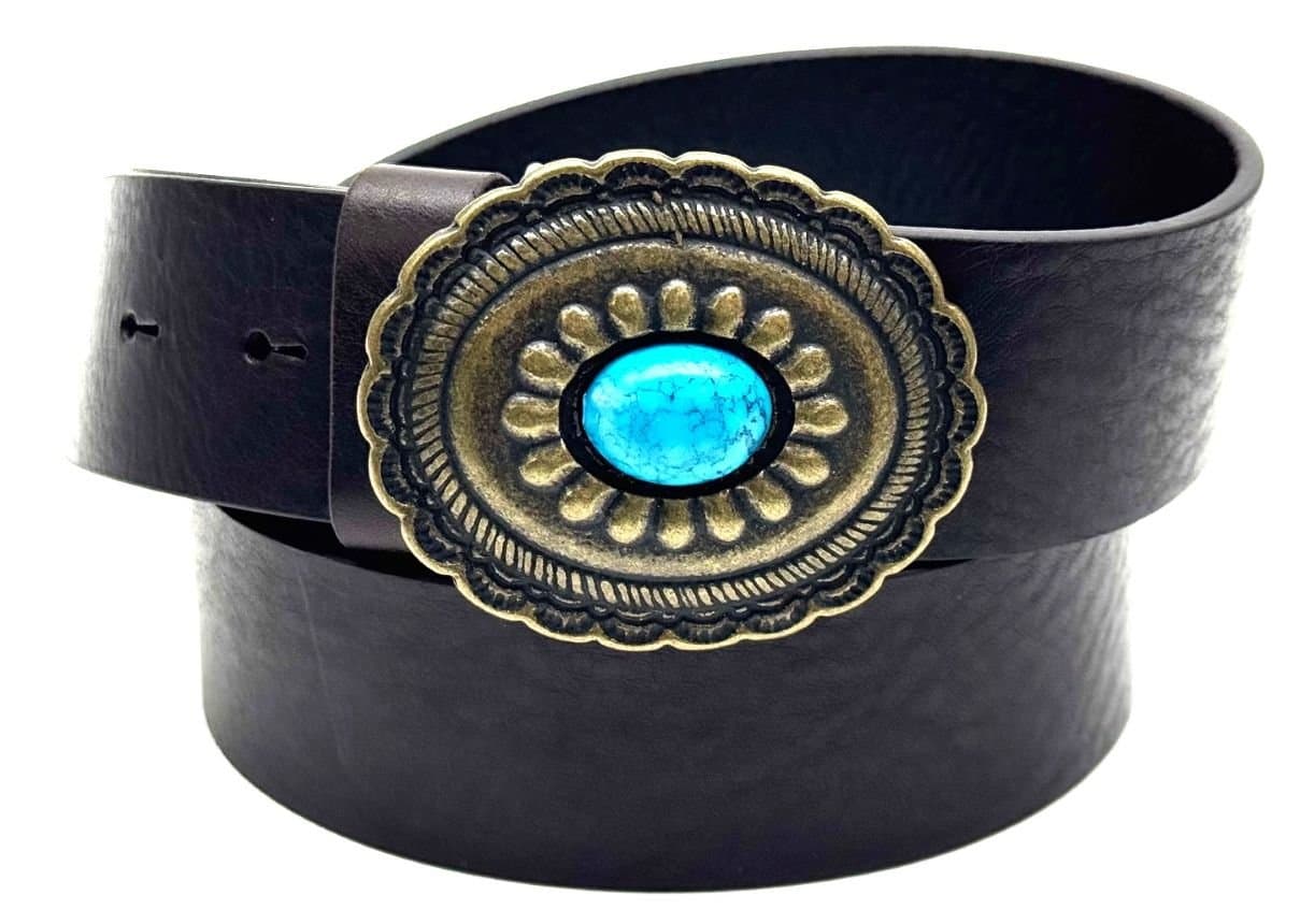 Genuine leather belt for man AUSTIN - STONES 06, DARK BROWN colour, metal buckle, CHIAROSCURO, MADE IN ITALY