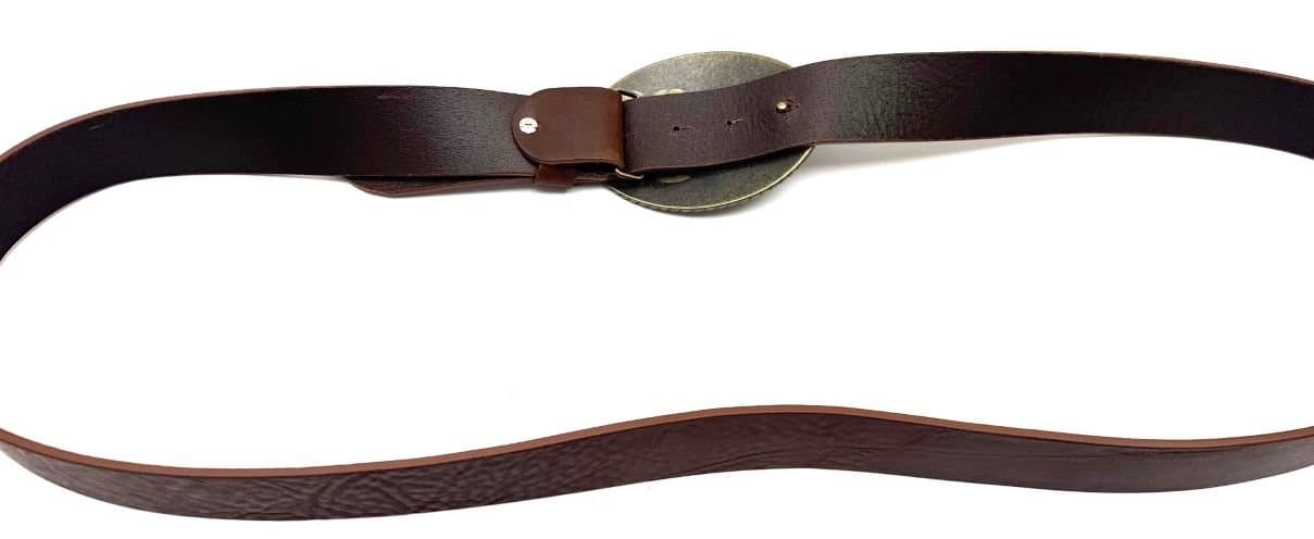Cintura in vera pelle da uomo OREGON, colore MARRONE, CHIAROSCURO, Made in Italy
