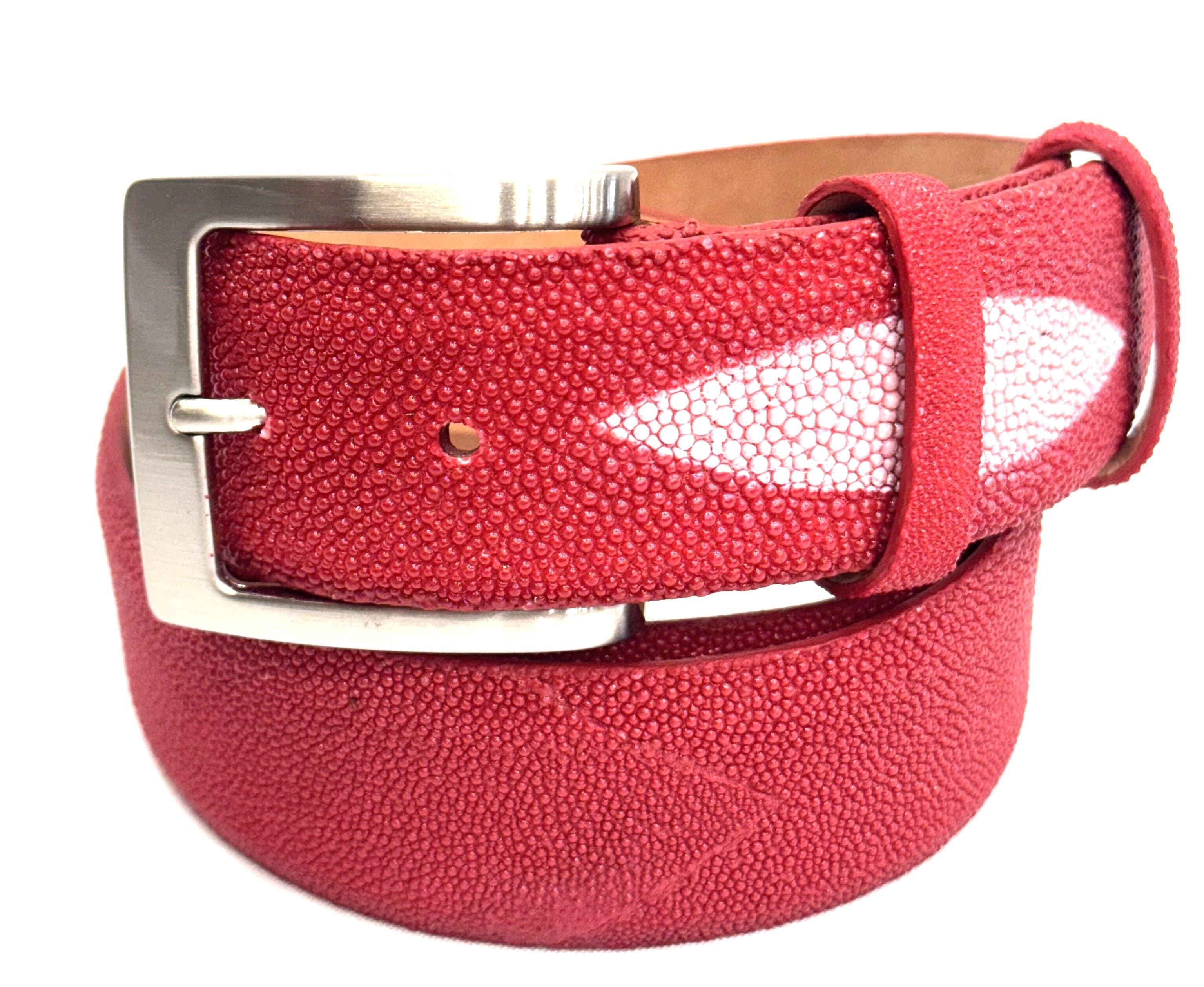 Cintura uomo in vera pelle razza ELIO ZAGATO mod. AGRIGENTO colore ROSSO Made in Italy